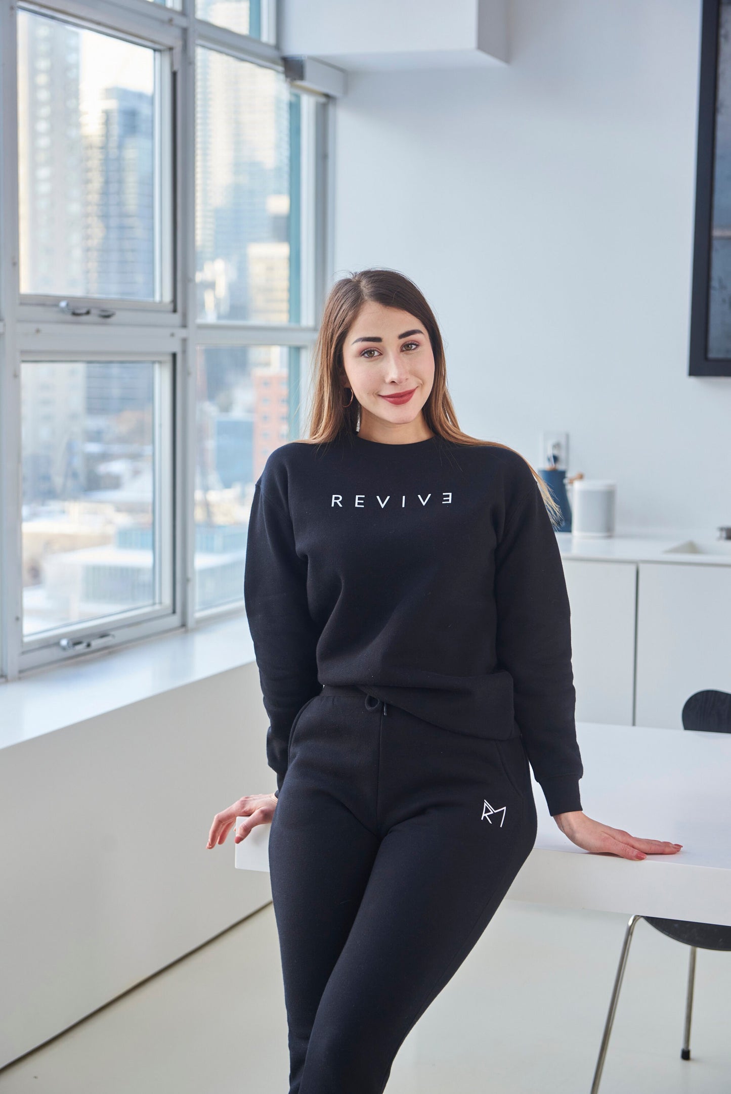 Women Casual Sweatshirt Cozy Lounge Sweatshirt Black Pullover Sweatshirt Personalizable Gift For Her Womens Pajama Set Loungewear Gift Set