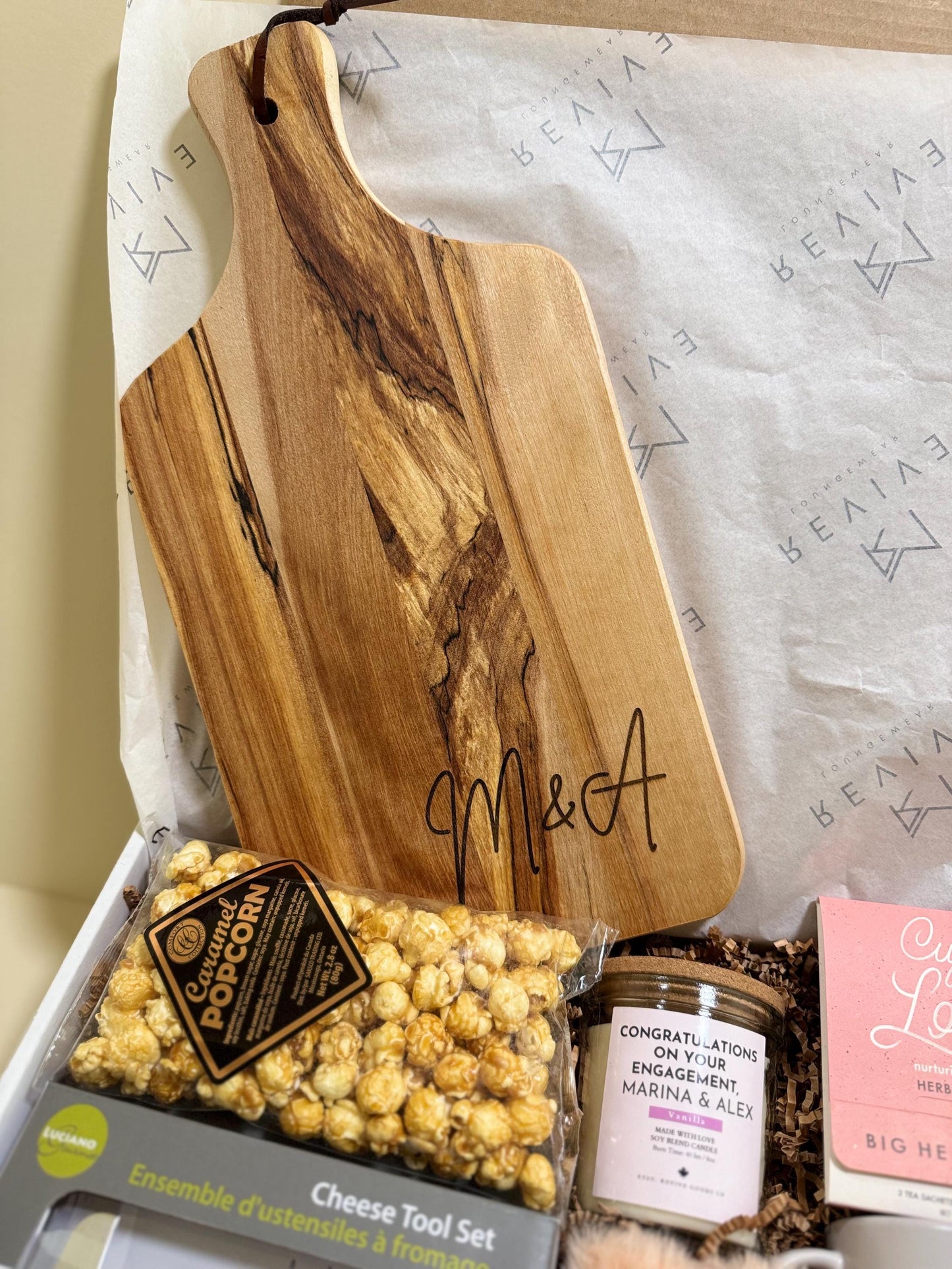 New Home Gift for Couple Wedding Gift Basket Housewarming Gift Set Personalized Charcuterie Board for Newlyweds Realtor Closing Gift Box