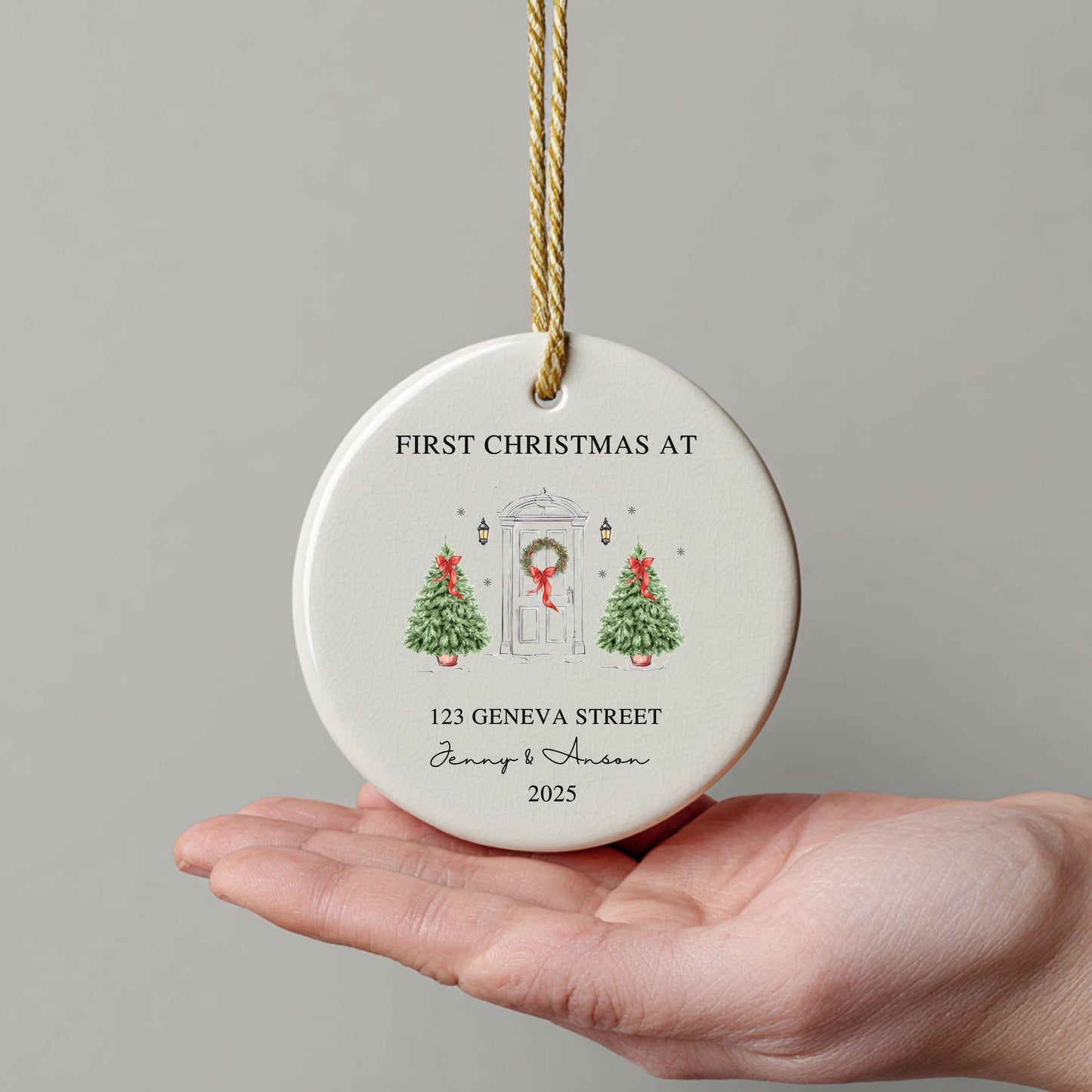 First Christmas Gift New Home Ornament Personalized Address Keepsake Housewarming Gift for Family Custom Holiday Ornament Personalized Gift