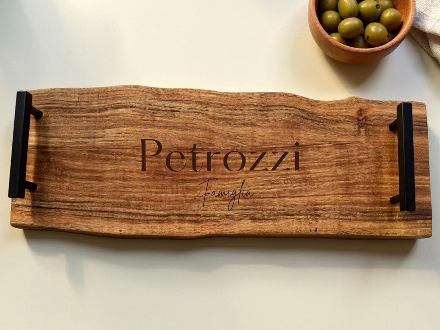 Personalized Cheese Board Couples Gift For Her Live Edge Cutting Board Custom Cheese Tray Hostess Gift Wooden Chopping Board Present Clients