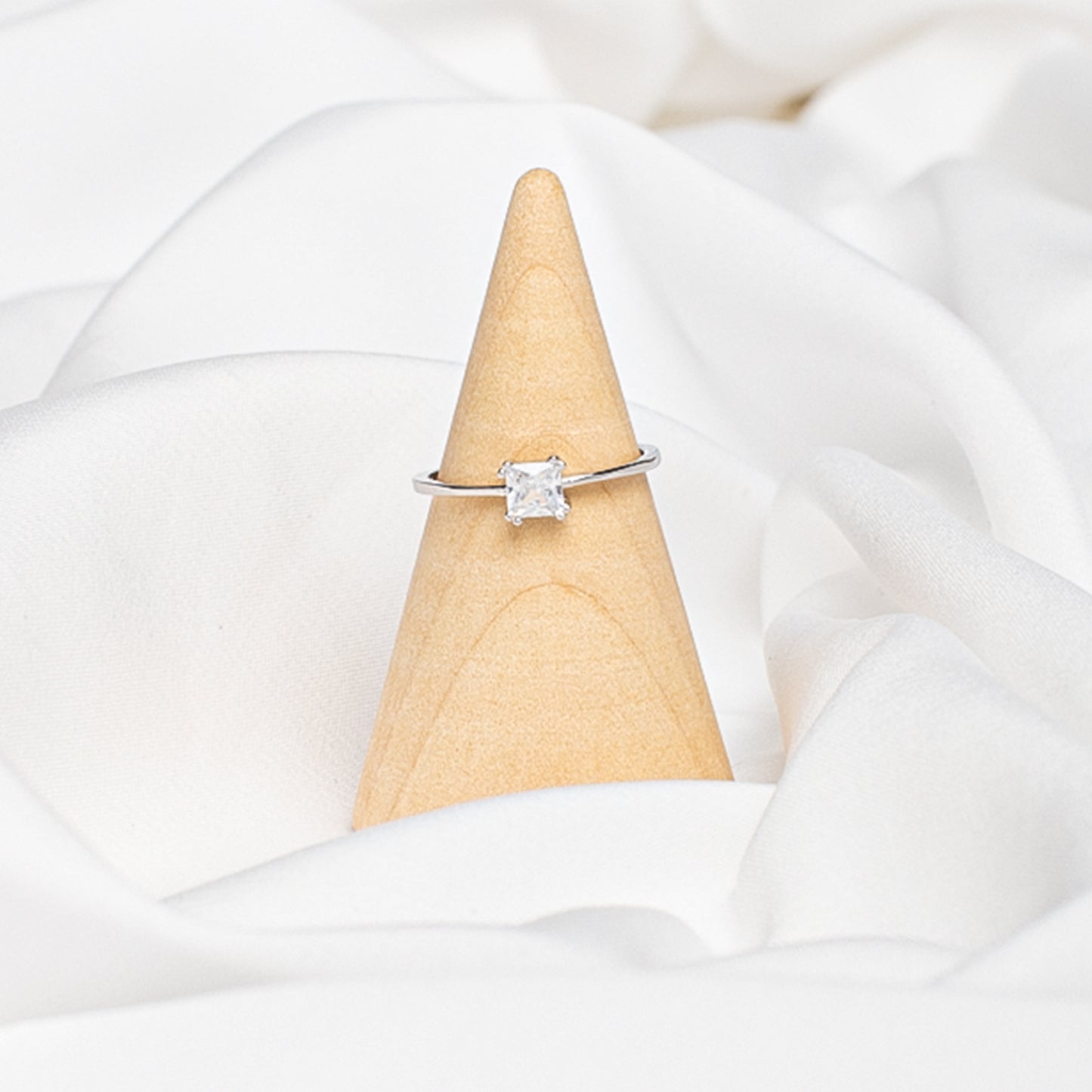 Sparkling Princess Gemstone Ring In Silver Sterling