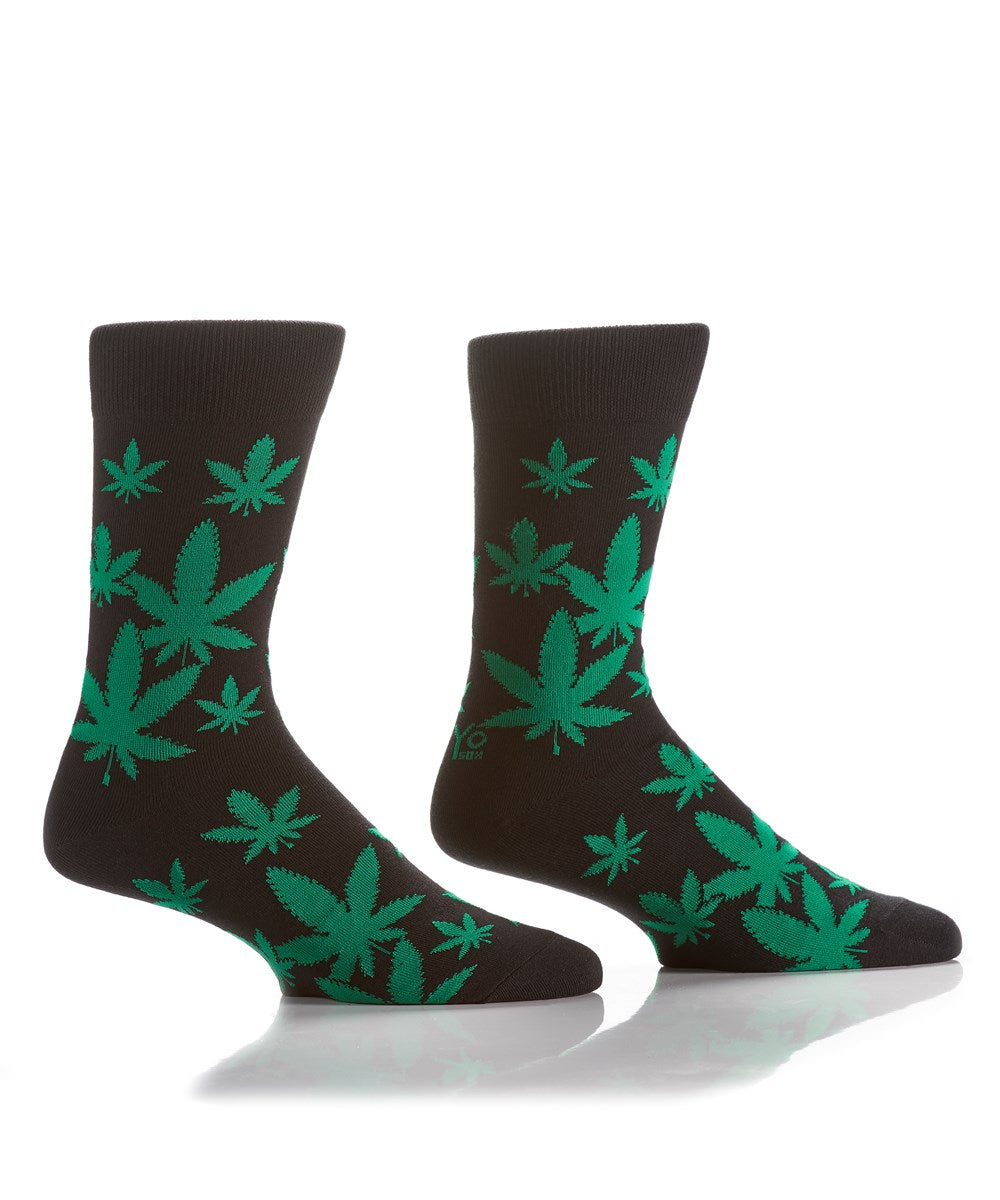 Men's Crew Sock, Happy Leaf