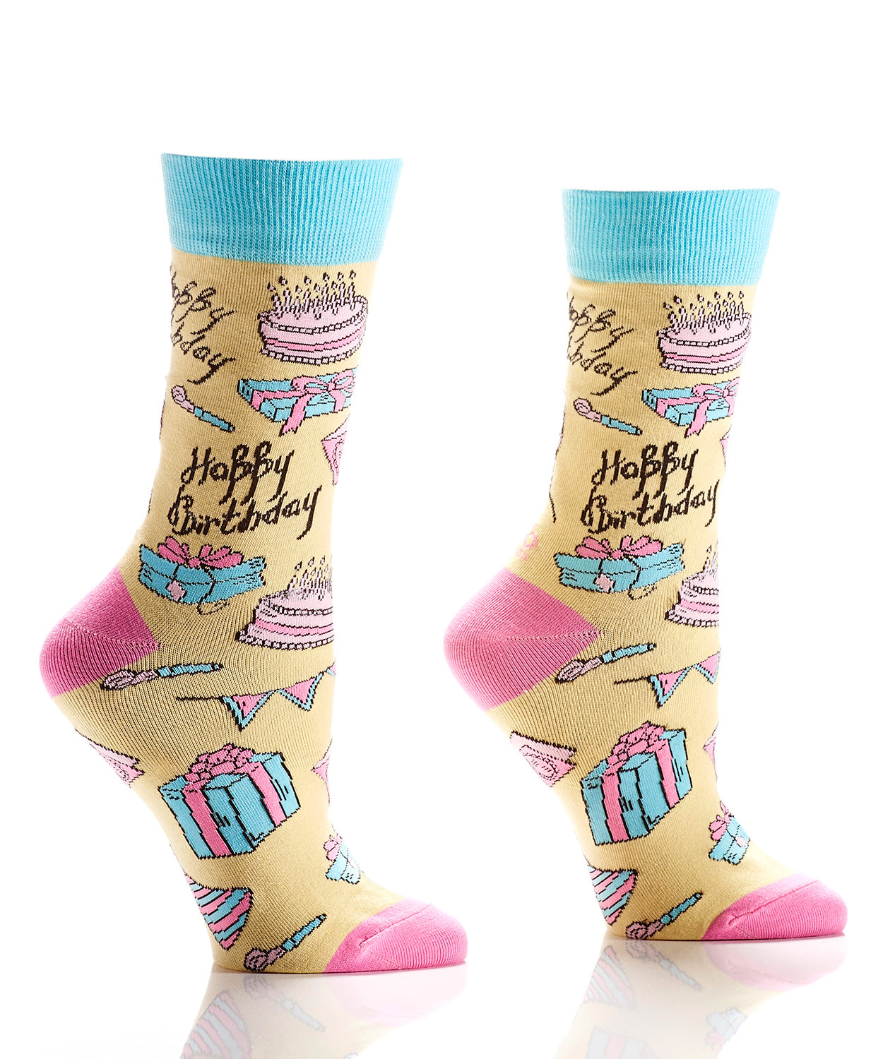 Women's Crew Sock, Happy Birthday