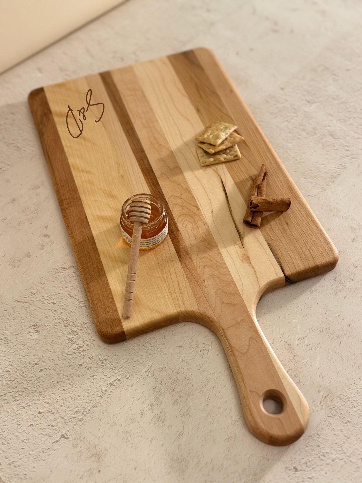 The Niagara - Personalized Maple Cutting Board | Engraved Charcuterie Board - 9" × 18"