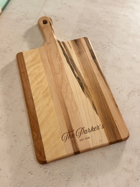 The Niagara - Personalized Maple Cutting Board | Engraved Charcuterie Board - 9" × 18"