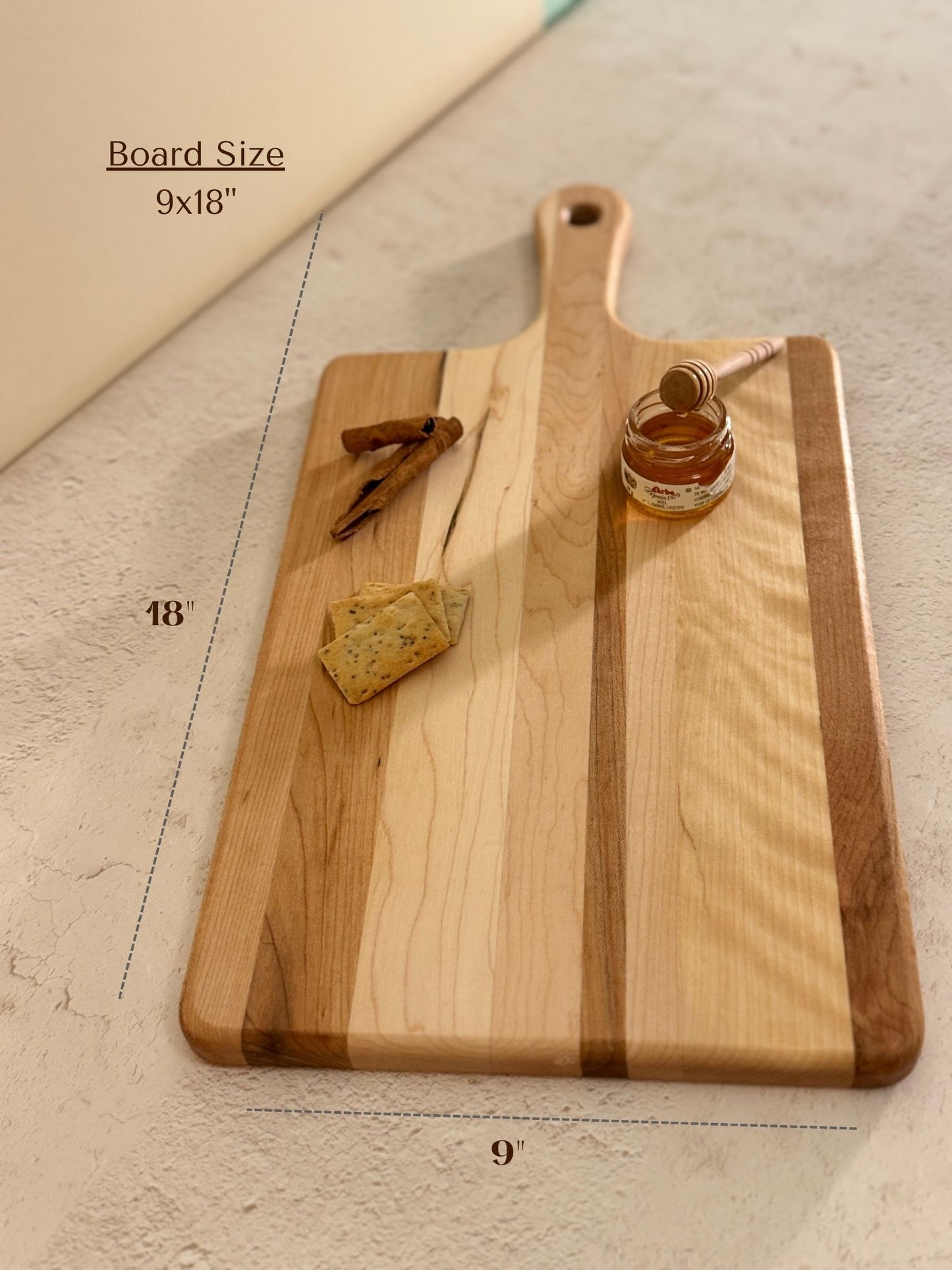The Niagara - Personalized Maple Cutting Board | Engraved Charcuterie Board - 9" × 18"