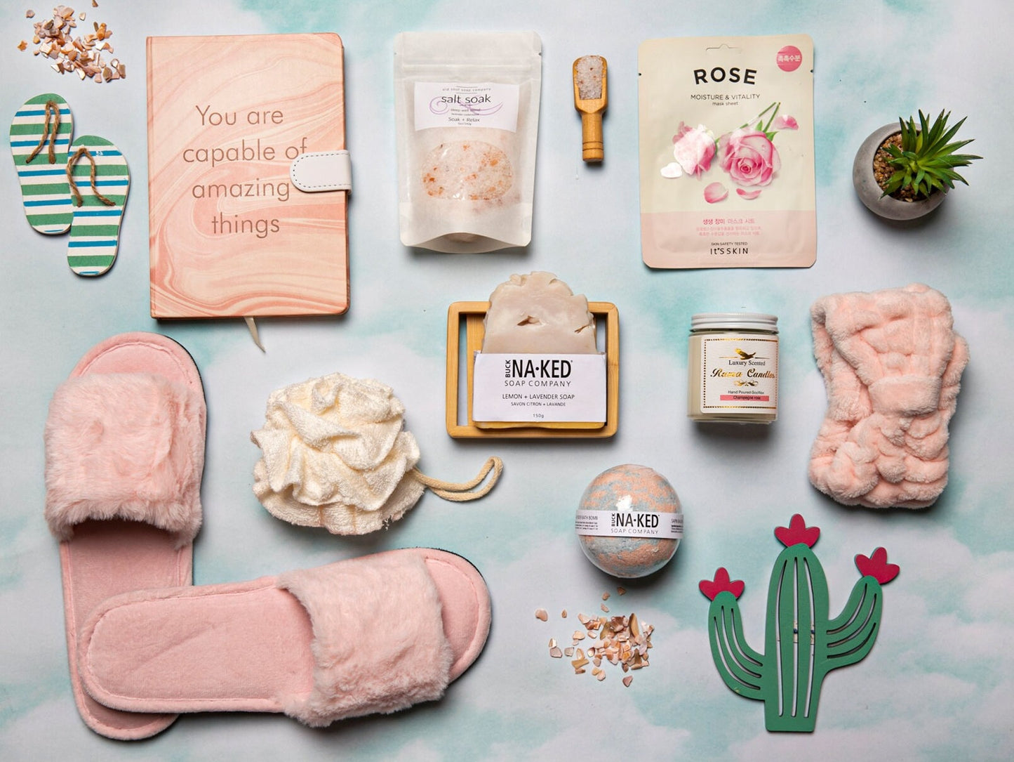 Christmas Gift Basket For Women Self Care Christmas Gift Mental Wellness Care Package Slippers Gift Beauty Gift Set Women Holiday Gift Set
