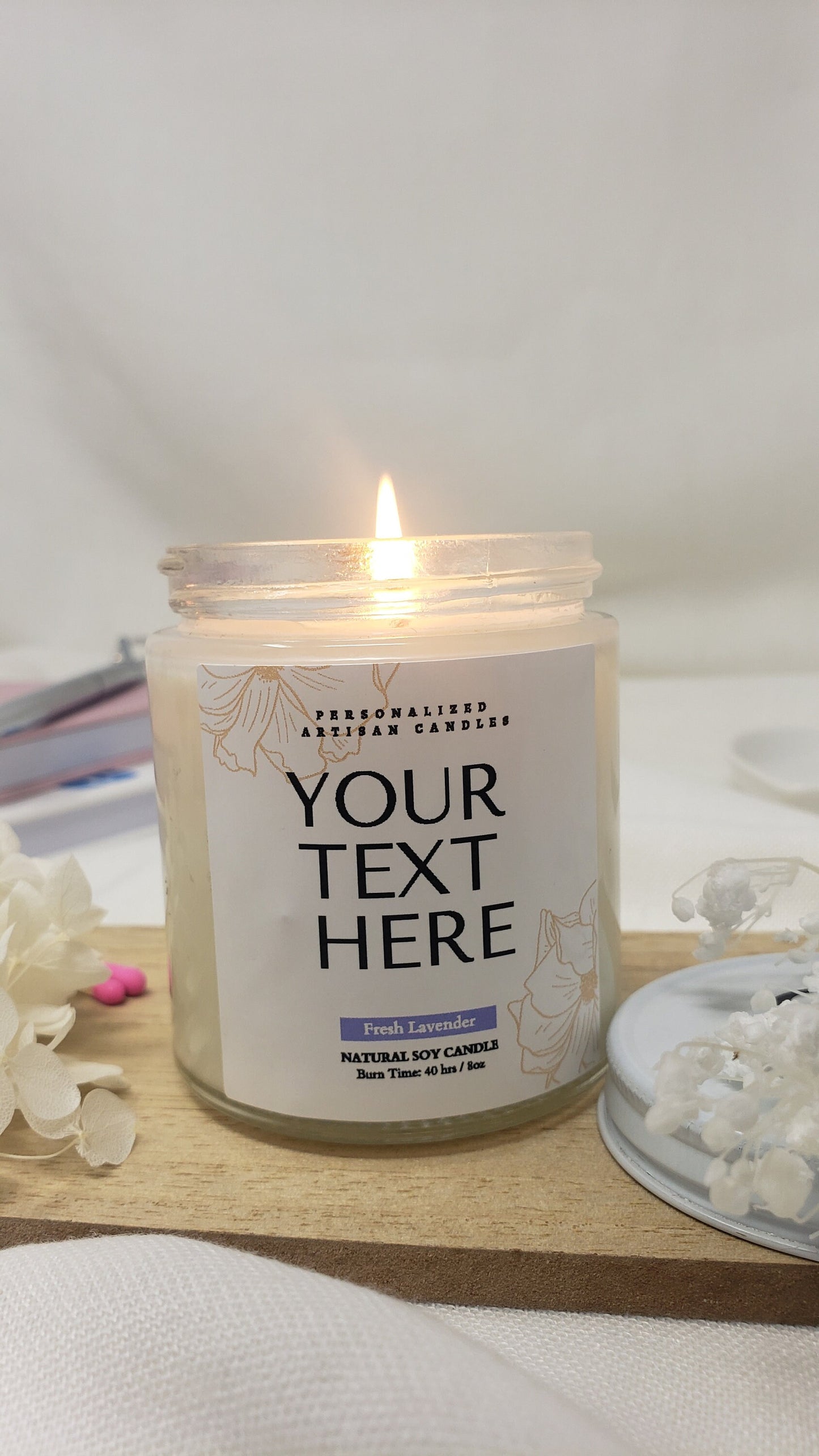 Personalized Candle Gift For Her Soy Candle Custom Text Candle Gift Set Label Candle Birthday Candle Gift Set Wedding Gift For Couples Gift