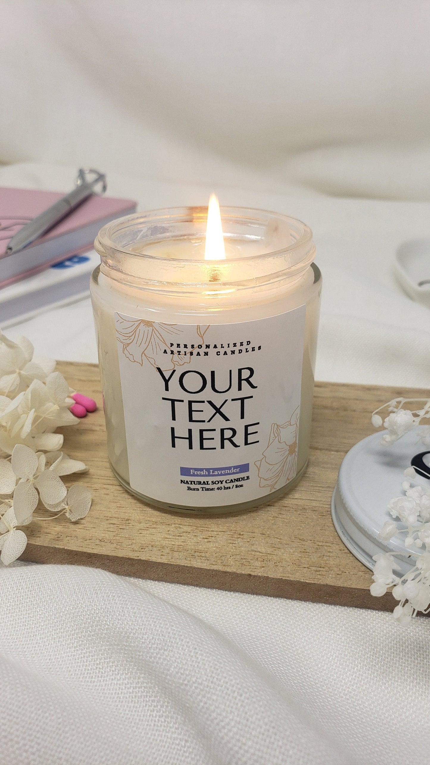 Personalized Candle Gift For Her Soy Candle Custom Text Candle Gift Set Label Candle Birthday Candle Gift Set Wedding Gift For Couples Gift