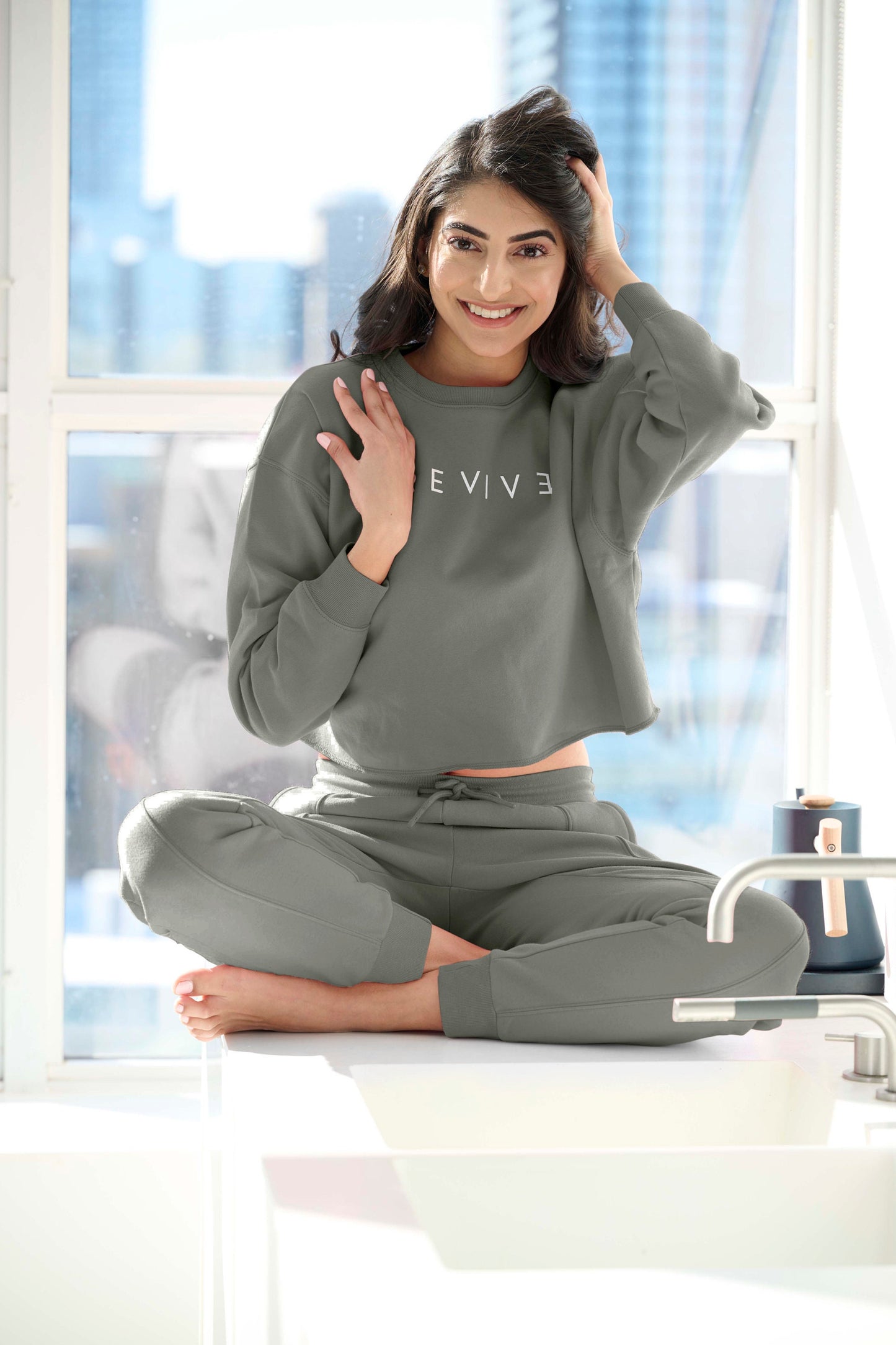 Womens Sweatshirt Pullover Crop Sweatshirt Custom Name Sweatshirt Personalizable Gift For Her Womens Pajama Set Matching Loungewear Gift Set