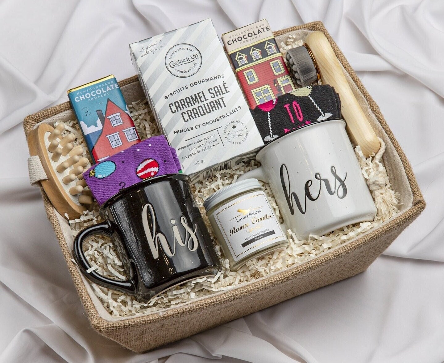Couple Gift Box with unique couple mugs Engagement Gift Wedding Gift Set His and Her Gift Funny Couple Gift Relaxing Spa Gift For Couple Set