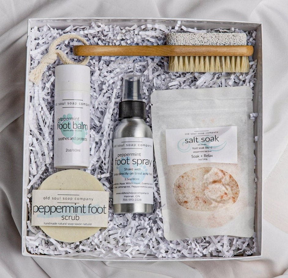 Foot Care Package Pedi Set Her Wellness Gift Stress Relief Gift Basket Self Care Gift Box Wellness Gift Set For Him and Her Relaxation Gift