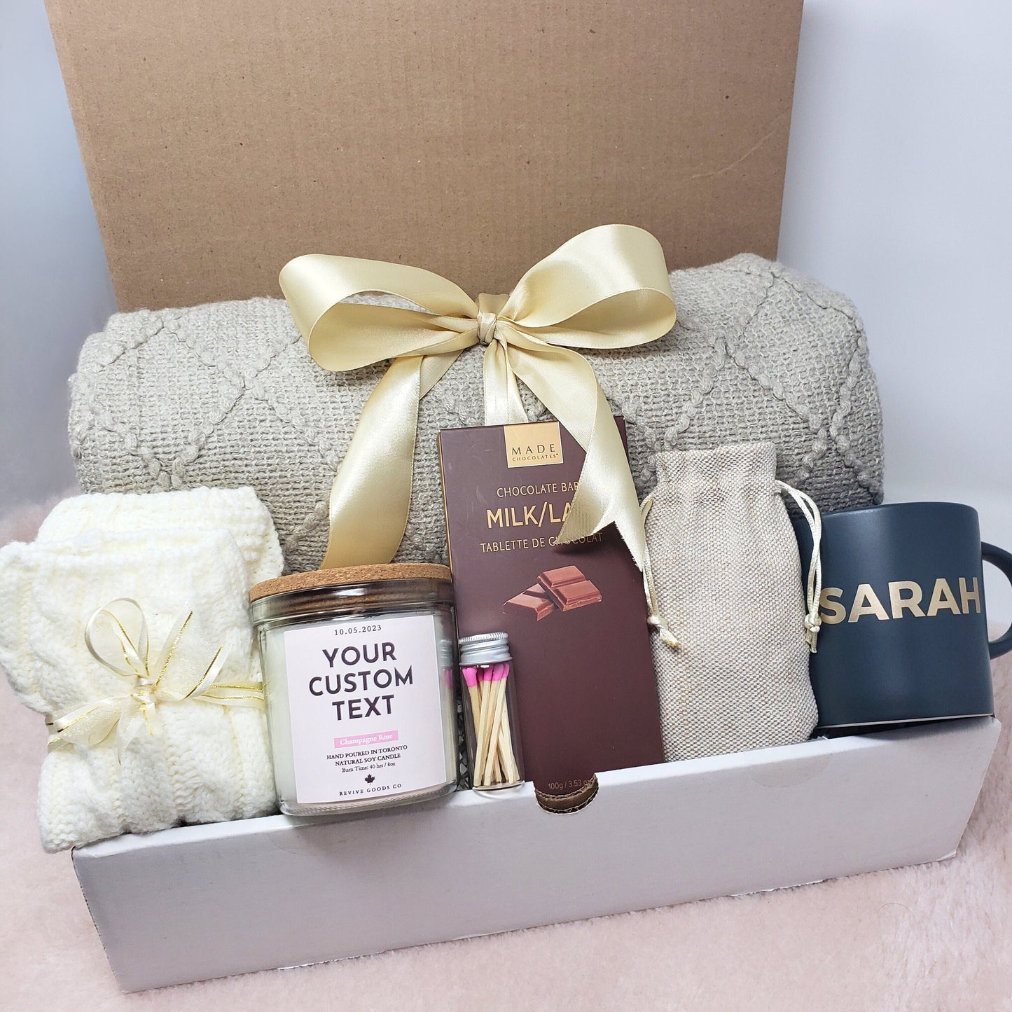 Birthday Gift Box Care Package Her Anniversary Gift Thank you Gift Mentor Boss Coworker Gift Hygge Gift With Blanket Thinking of You Gift
