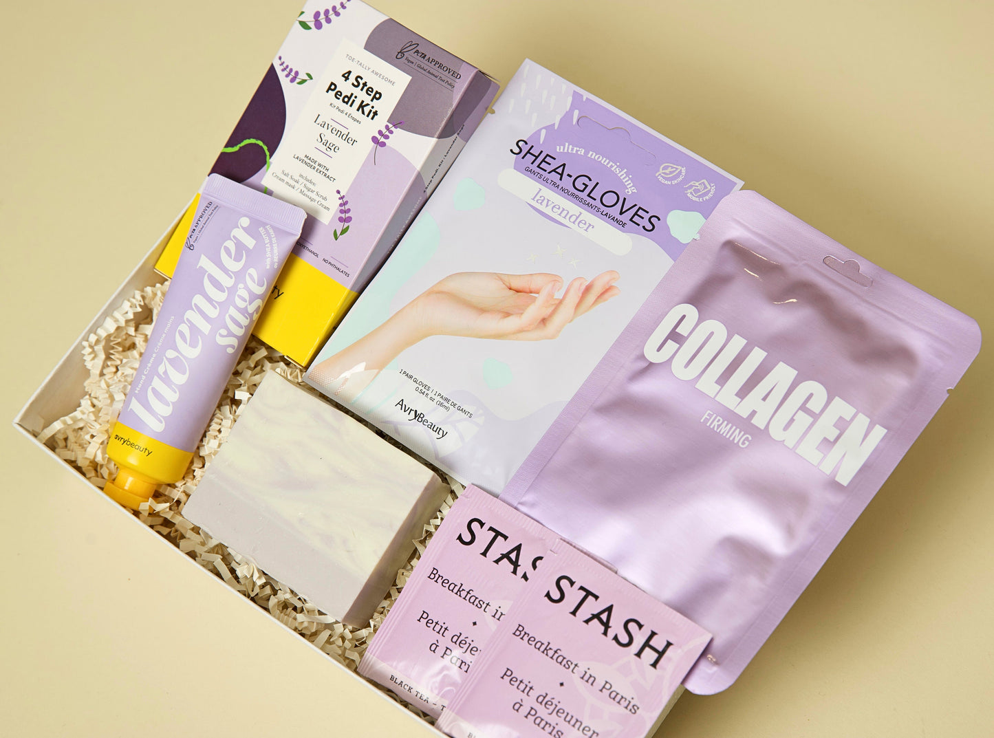 Lavender Self Care Gift Box For Her Birthday Gift Idea Personalized Candle Gift for Mother Get Well Soon Gift Comfort Pedi Foot Care Package