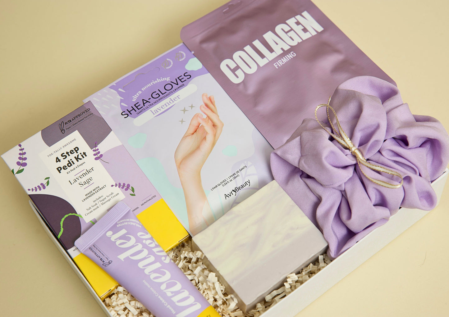 Lavender Self Care Gift Box For Her Birthday Gift Idea Personalized Candle Gift for Mother Get Well Soon Gift Comfort Pedi Foot Care Package
