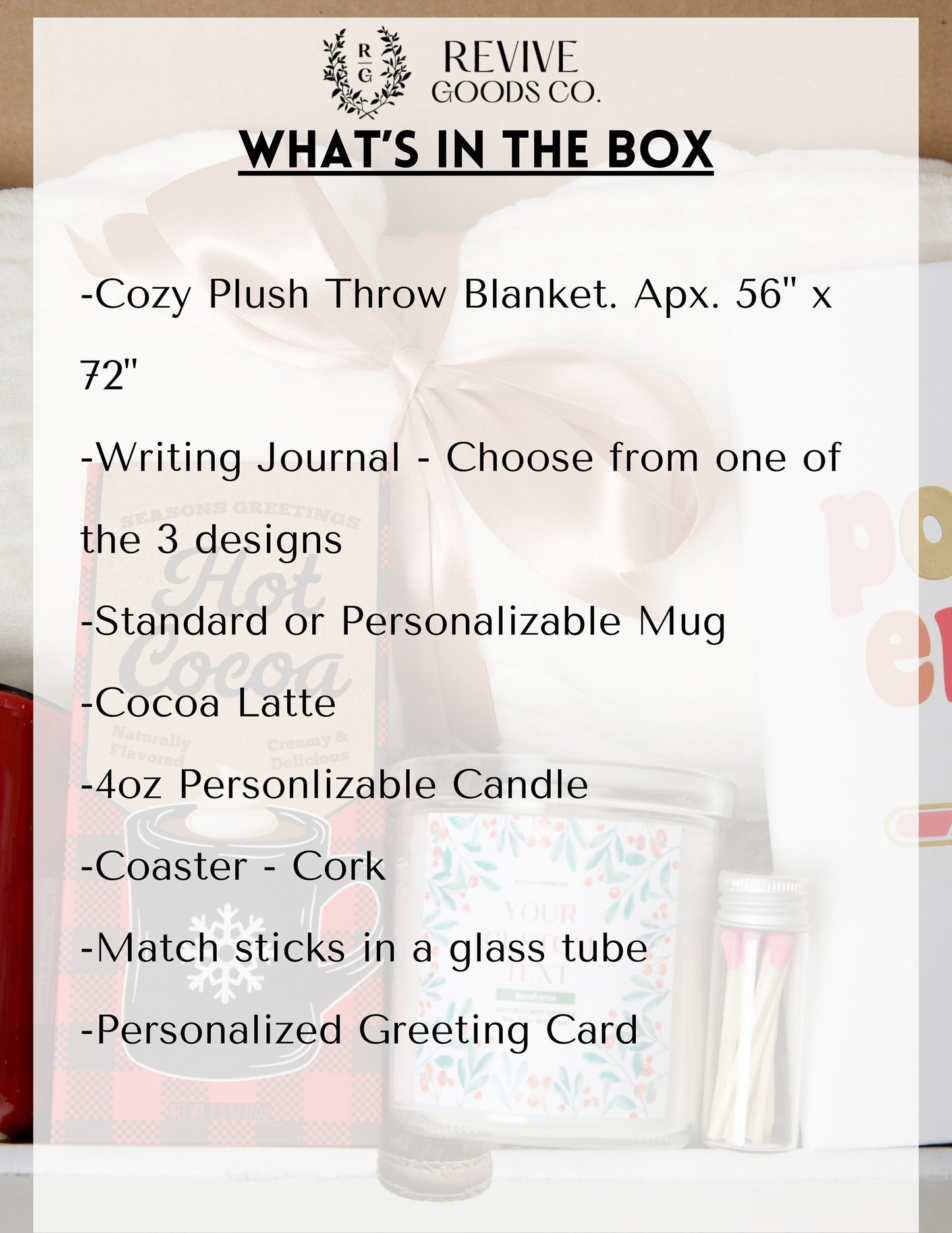 Cozy Christmas Gift Hygge Gift Box with Blanket Care Package For Her Birthday Gift Personalized Candle Pampering Gift Box Holiday Gift Her