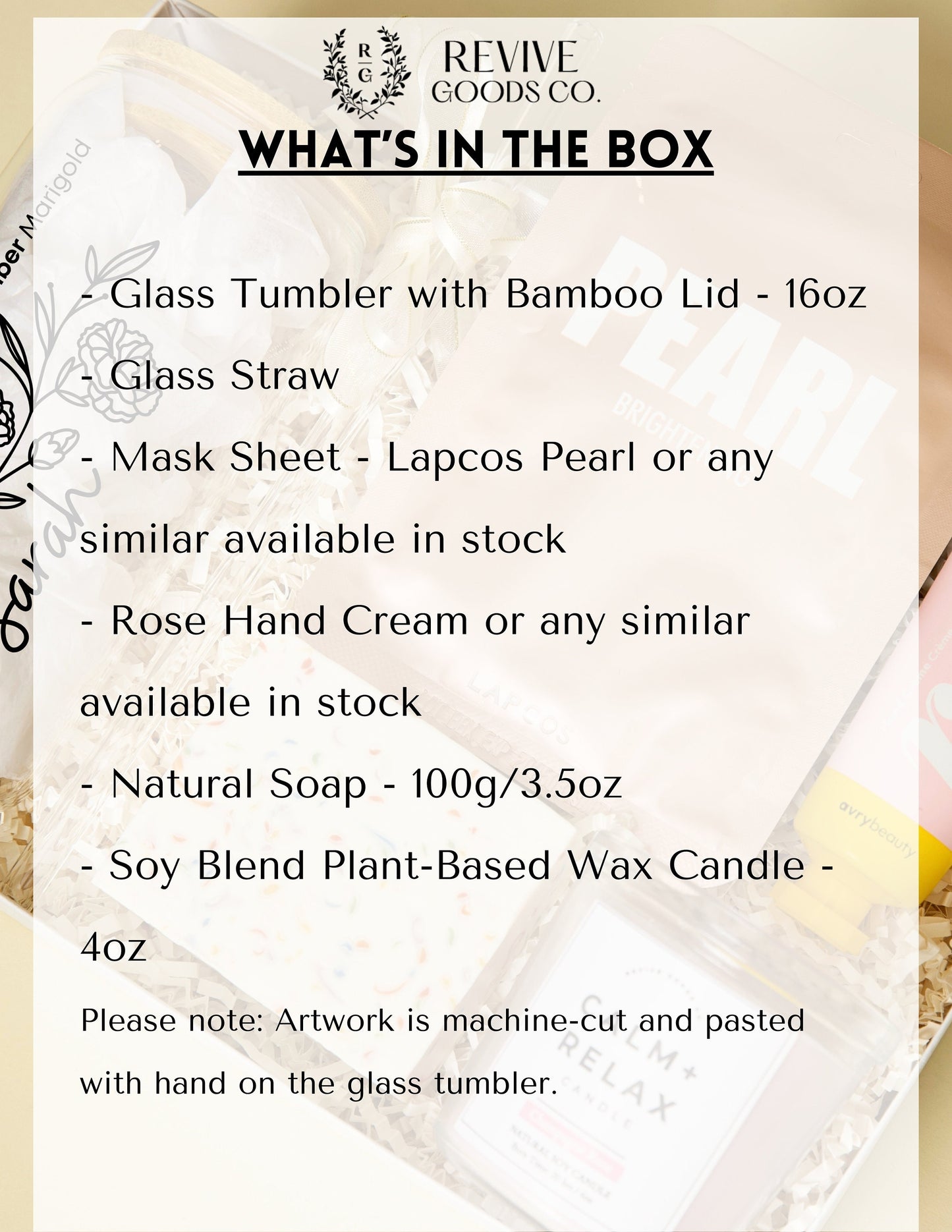 Birth Flower Gift For Her Personalized Glass Cup Gift For Women Birth Month Gift Box Personalized Birthday Gift Care Package Spa Gift Set