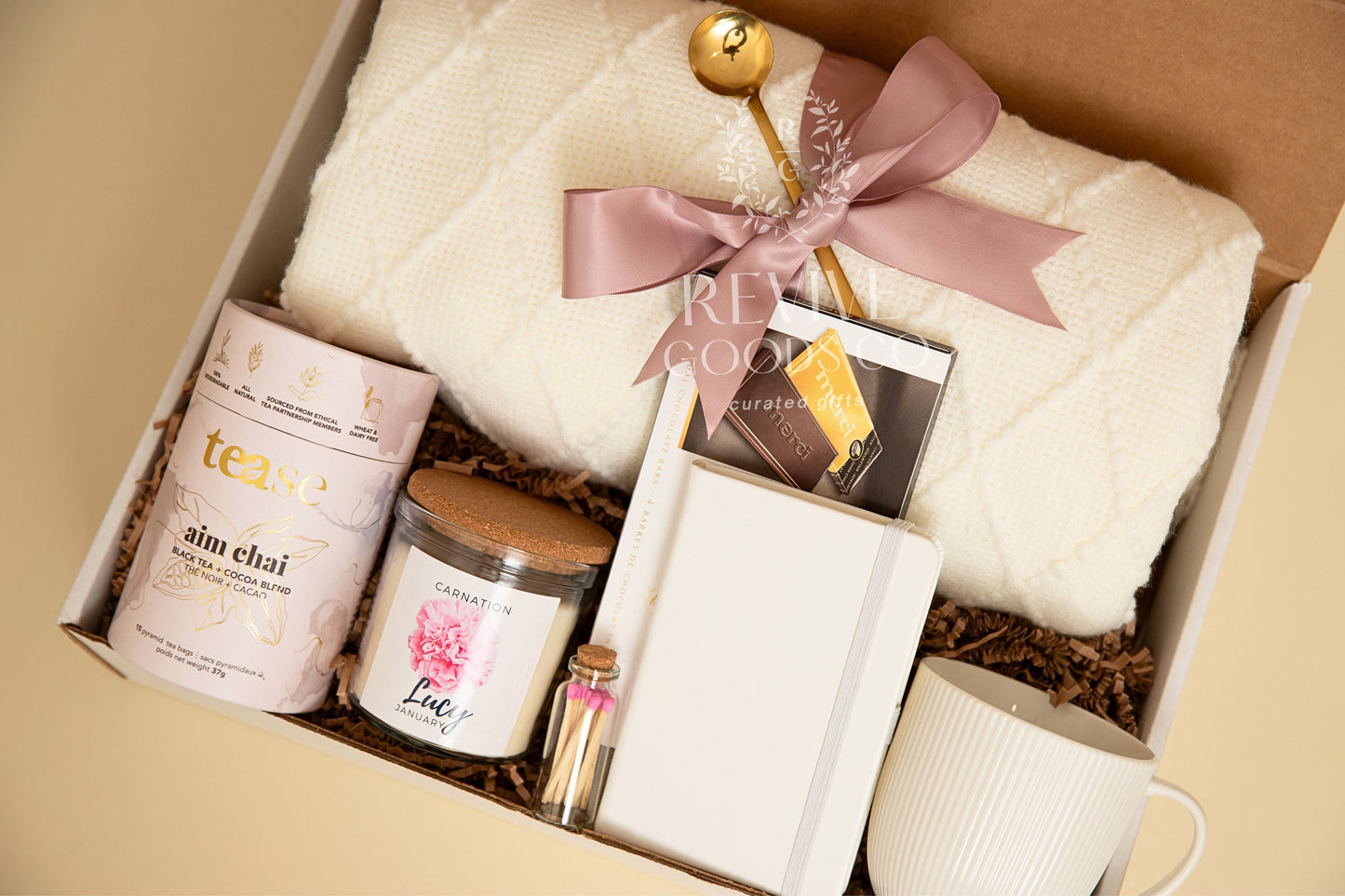 Personalized Birth flower Birthday Gift Box For Her Warm Cozy Care Package with blanket Thank You Gift mentor Coworker Gift For Her Birthday