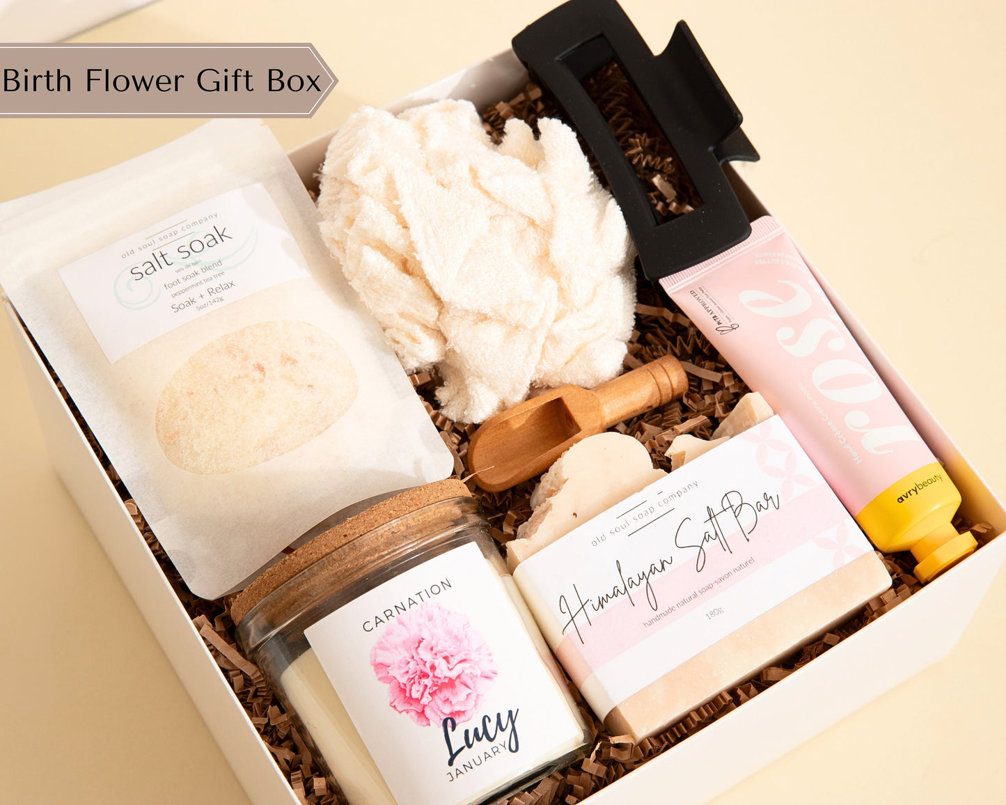 Personalized Birthday Gift Her Bday Present Care Package New Mom To Be Self Care Gift Box Birth Flower Birthday Gift Wellness Gift Box Wife