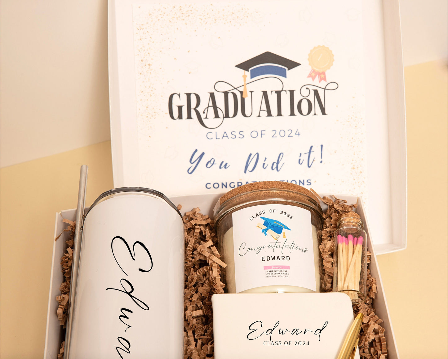 Graduation Gift Him College Graduation Gift Box Personalized Grad Gift Custom Name Tumbler Writing Journal Congratulation Gift Class of 2025