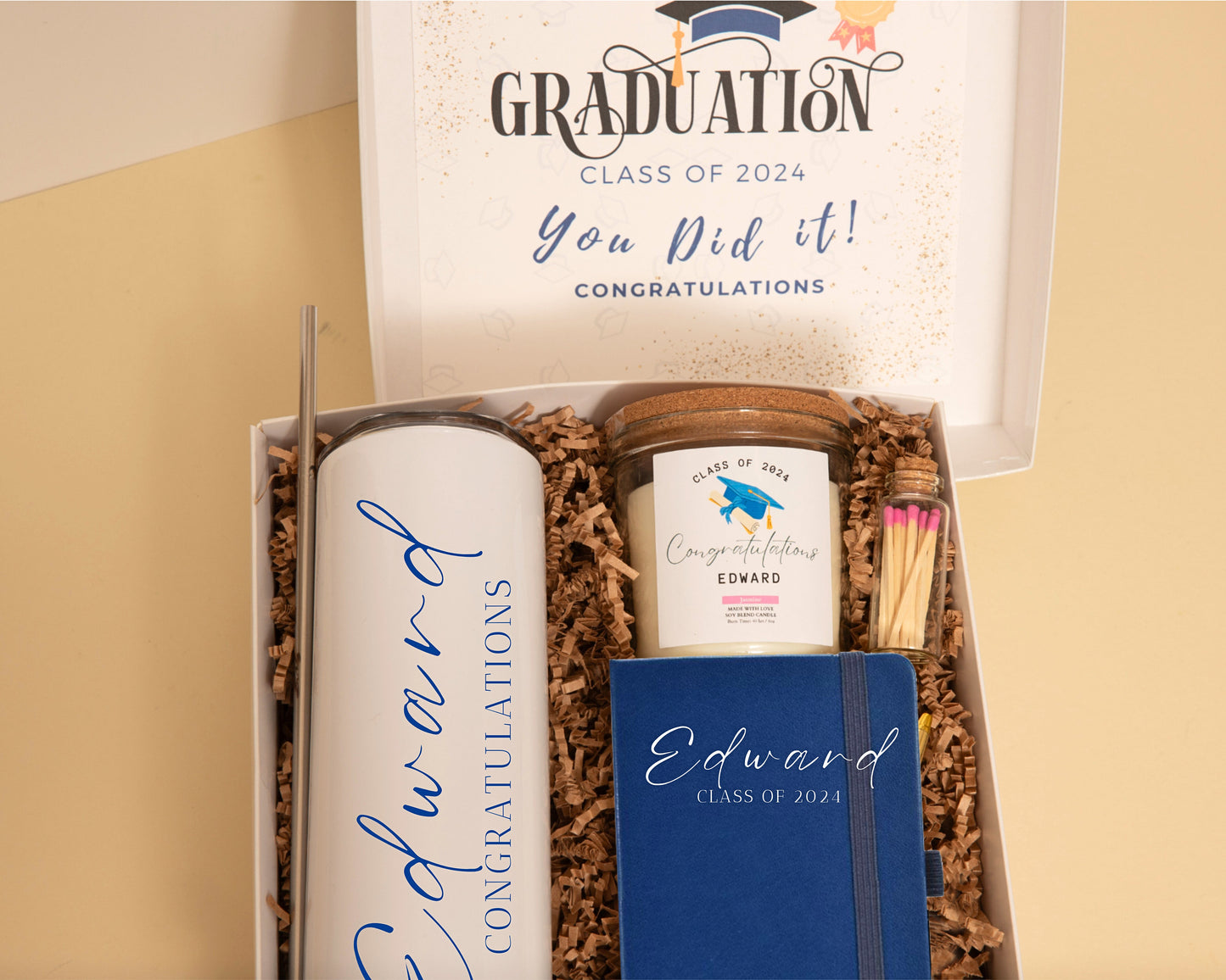 Graduation Gift Him College Graduation Gift Box Personalized Grad Gift Custom Name Tumbler Writing Journal Congratulation Gift Class of 2025