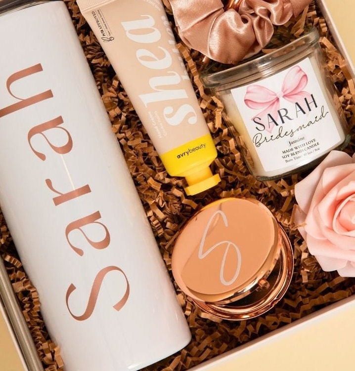 Custom Bridesmaid Proposal Gift Idea Best Friend Bridal Shower Proposal Box Maid of Honor Personalized Tumbler Gift Box Brides Wedding Gift
