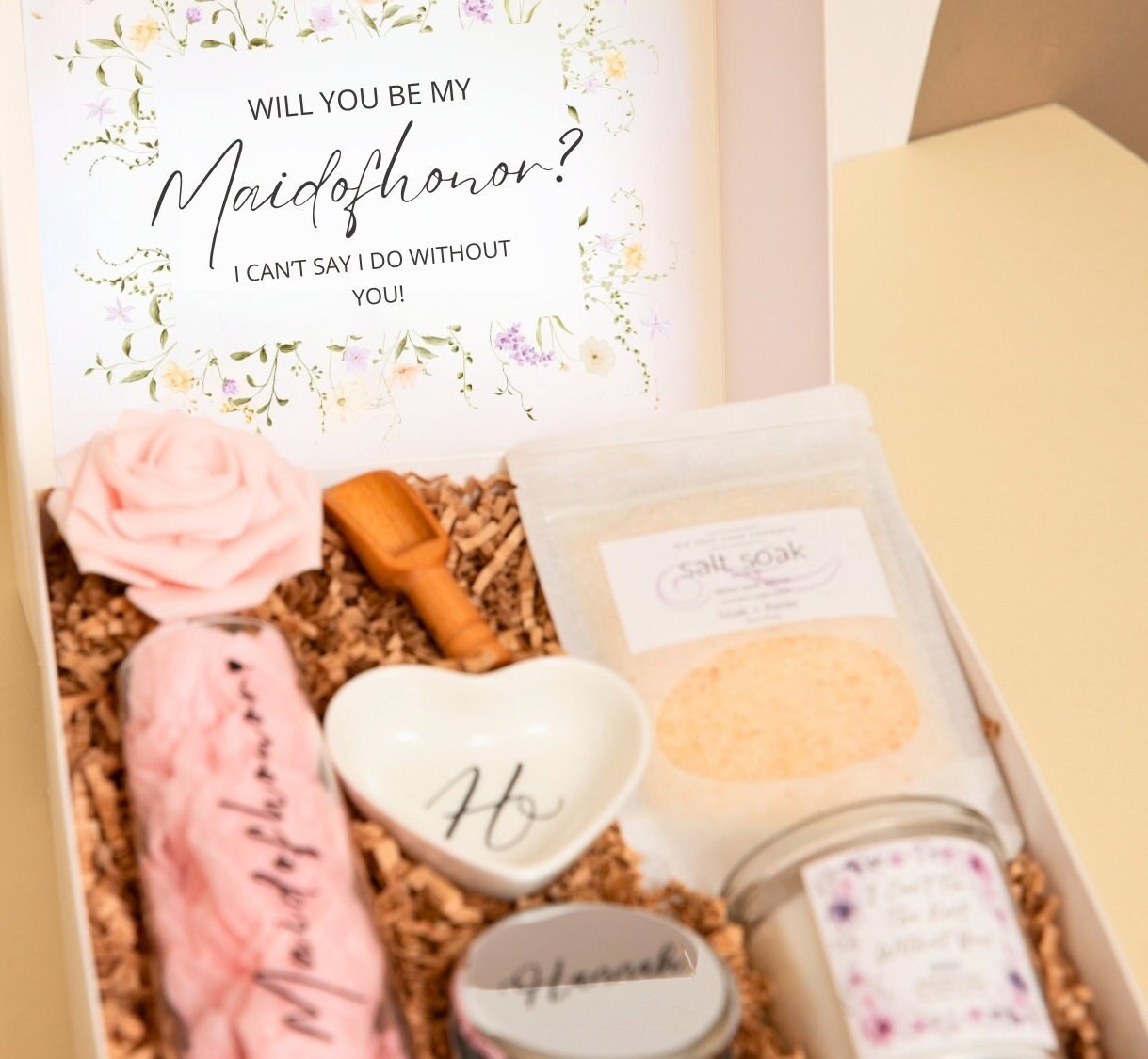 Maid of Honor Proposal Custom Box Bridesmaid Wedding Gift Idea Bridal Shower Personalized Set With Ring Dish Best Friend Bridal Party Gift