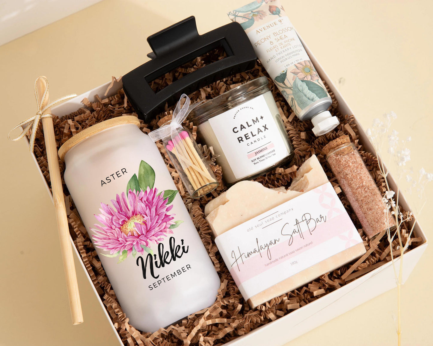 September Birth Flower Gift Idea May Birth Month Birthday Gift Box Personalized Gift Set Her Bday Gift Basket Birth Month Tumbler Bday Gift