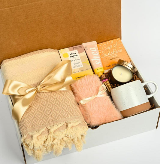Cozy Hygge Christmas Gift For Her Selfcare Gift Box Colleague Holiday Gift Care Package Women Hygge Gift With Blanket Thinking Of You Gift