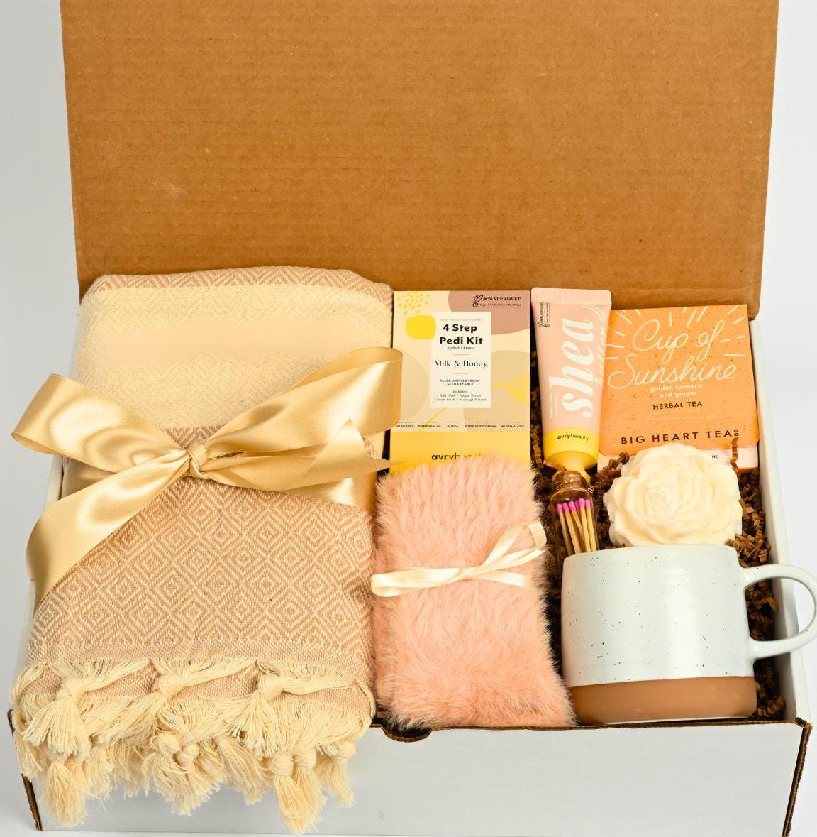 Cozy Hygge Christmas Gift For Her Selfcare Gift Box Colleague Holiday Gift Care Package Women Hygge Gift With Blanket Thinking Of You Gift