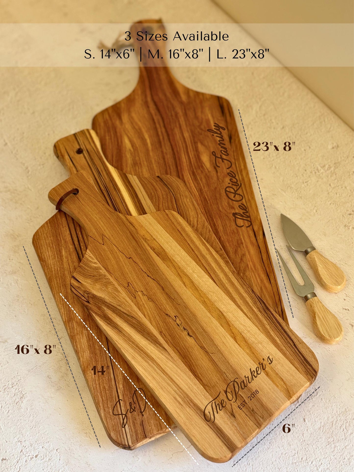 Customized Charcuterie Board Wood Engraved Cutting Board for Wedding Gift Cheese Board For Couple Anniversary Gift Set Housewarming Gift Box