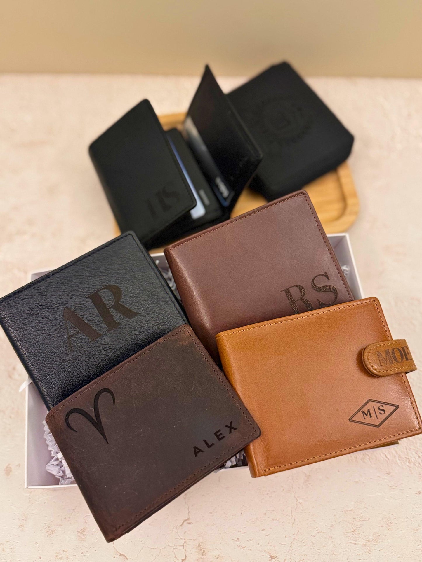 Leather Wallet Men Card Holder for Dad Birthday Present for Husband Leather Gift Idea Men Custom Engraved Wallet for Him Personalized Gift