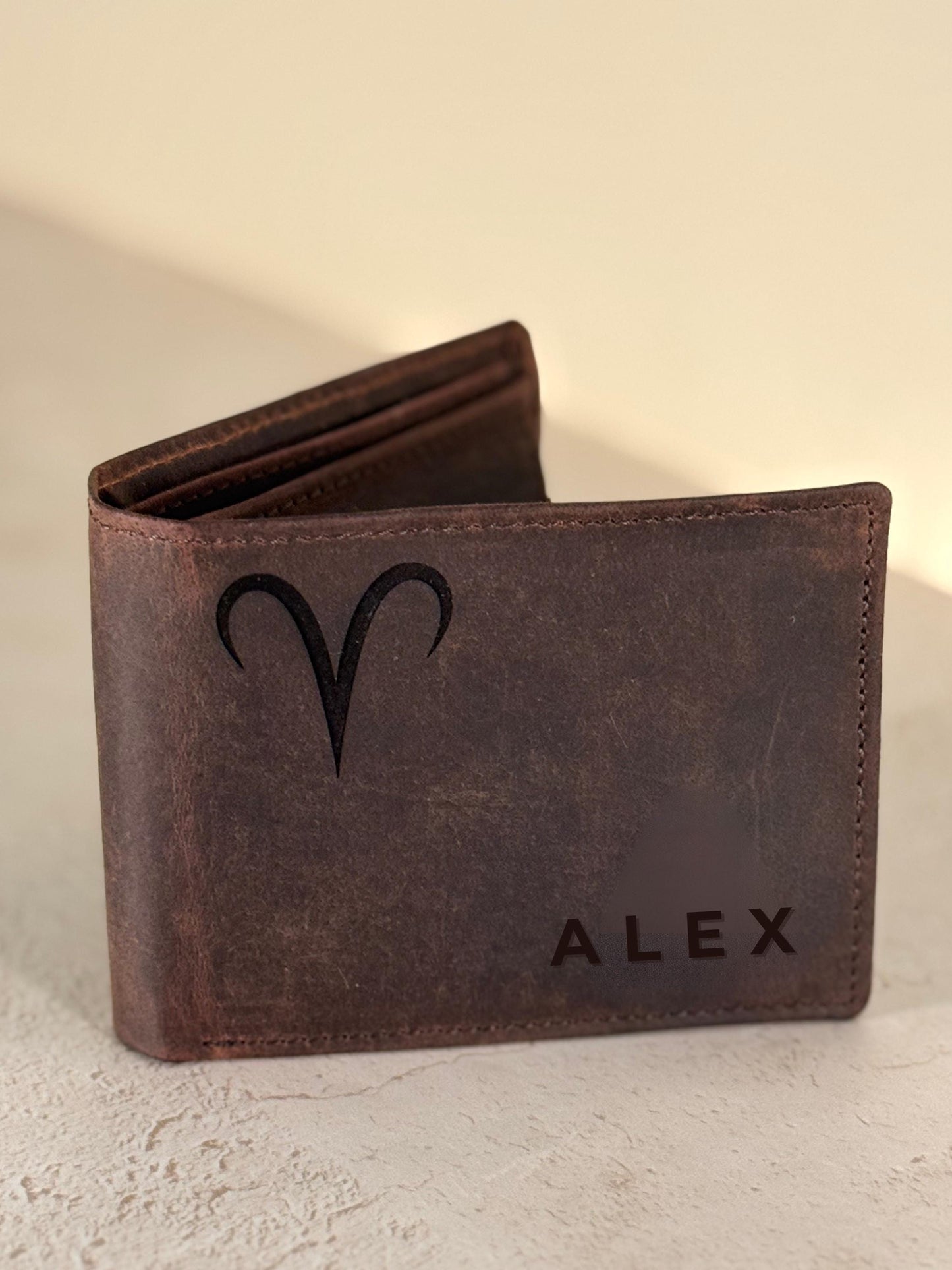 Leather Wallet Men Card Holder for Dad Birthday Present for Him Leather Case with Pocket for Money Clip Design Custom Name Card Holder Him