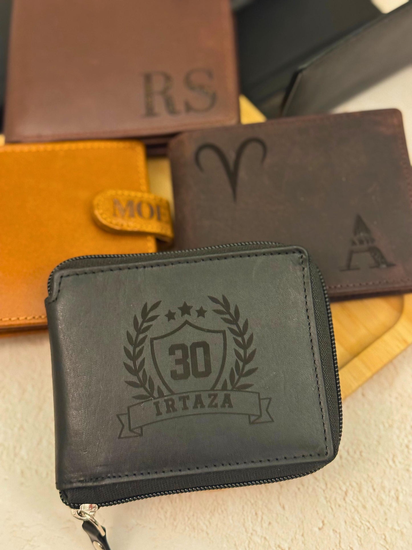 Mens Leather Gift Teenager Gift Wallet Teens Sports Design for Birthday Dad Present Fathers Day Gift Young Adults His Zipper Wallet Present
