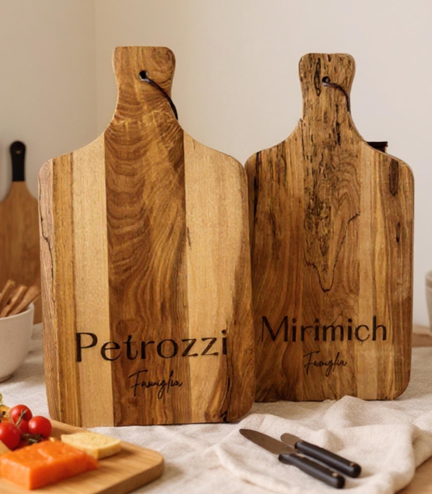 Custom Cheese Board Engraved Family Name Cutting Board for Wedding Kitchen Present with Logo Family Gift for Housewarming Charcuterie Board