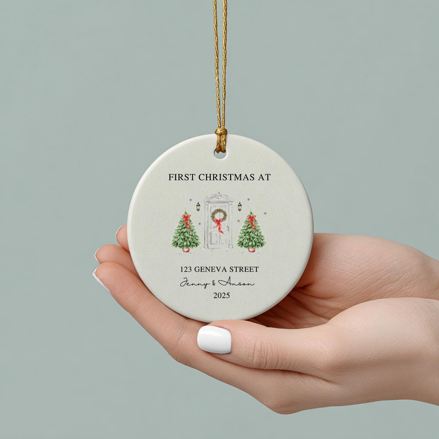 First Christmas Gift New Home Ornament Personalized Address Keepsake Housewarming Gift for Family Custom Holiday Ornament Personalized Gift