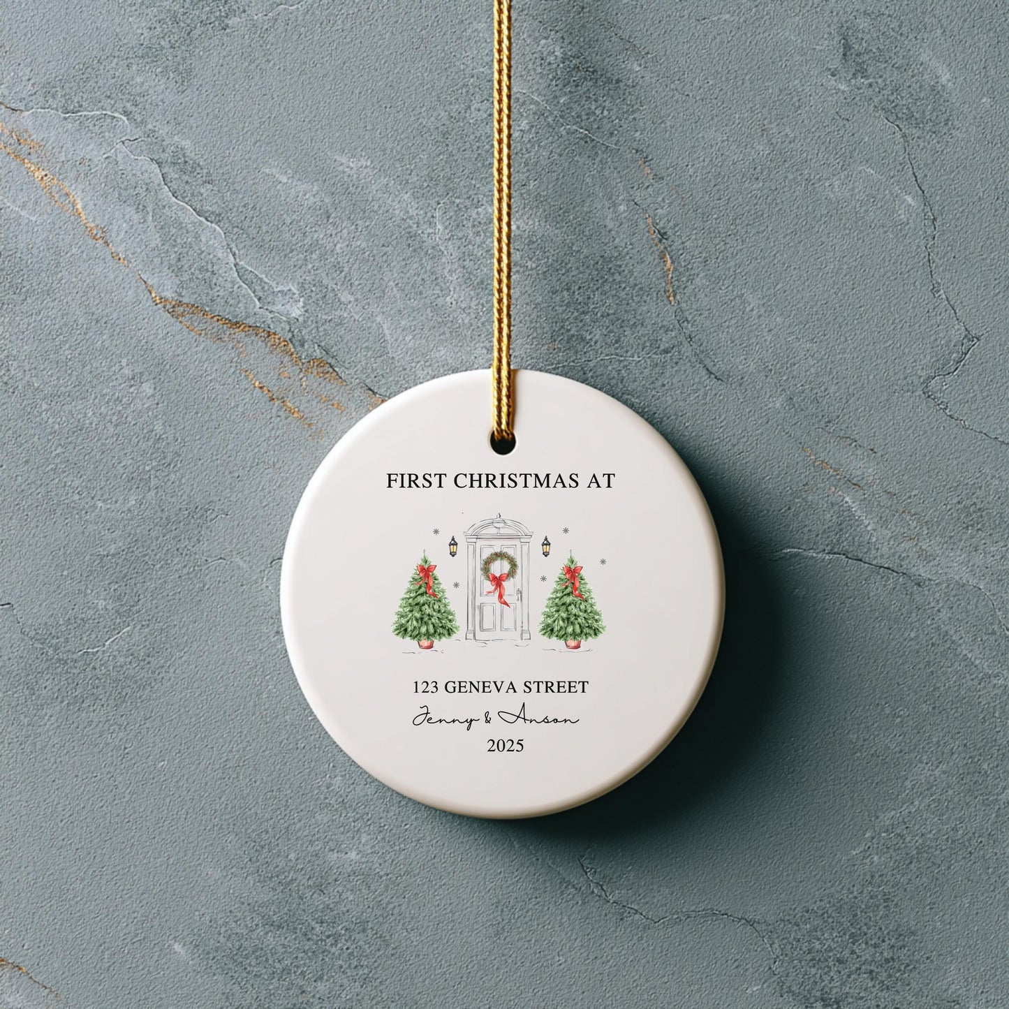 First Christmas Gift New Home Ornament Personalized Address Keepsake Housewarming Gift for Family Custom Holiday Ornament Personalized Gift