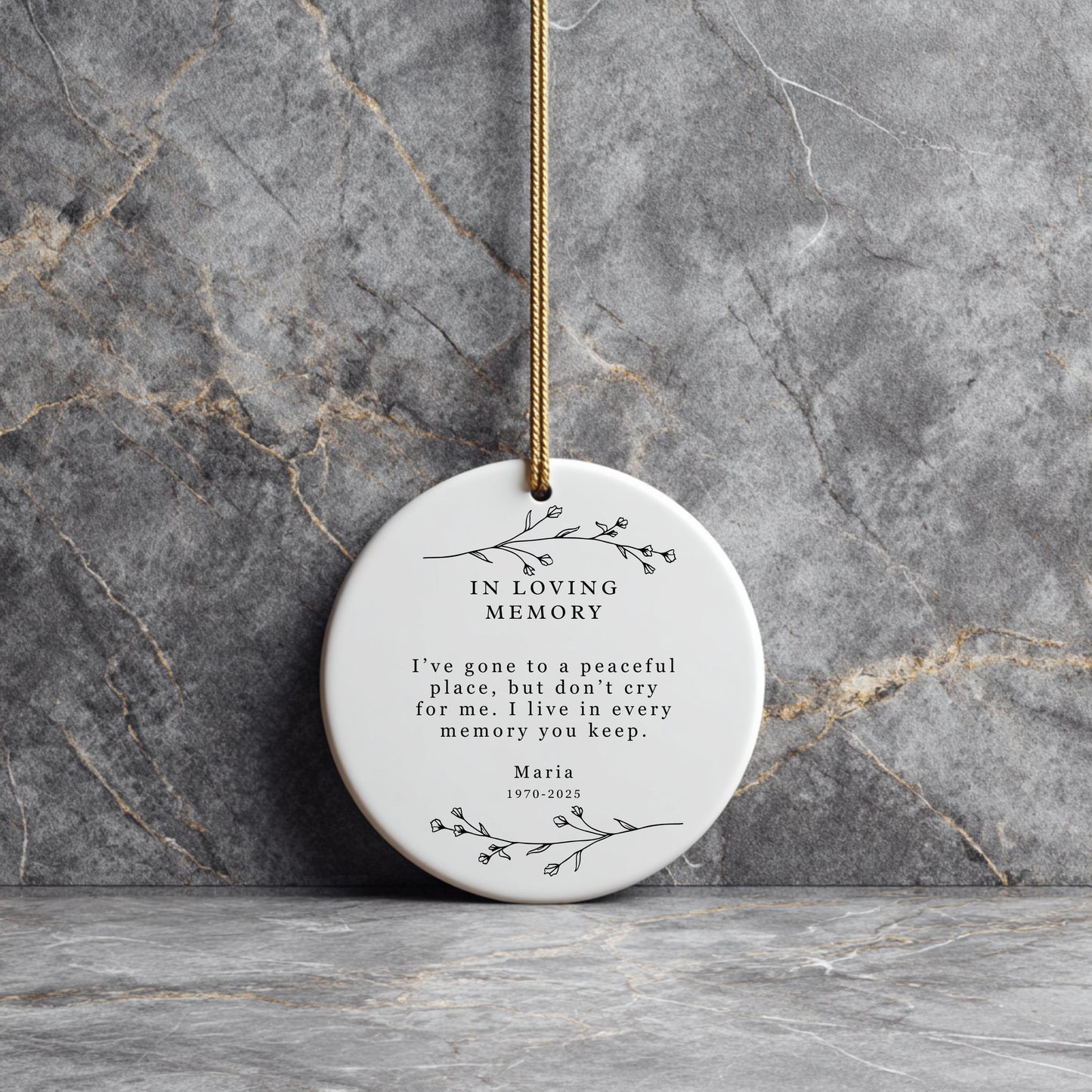 Custom Memorial Ornament In Memory Of A Loved One Sorry For Your Loss Breavement In Loving Memory Keepsake Rememberance Sympathy Gift Bauble