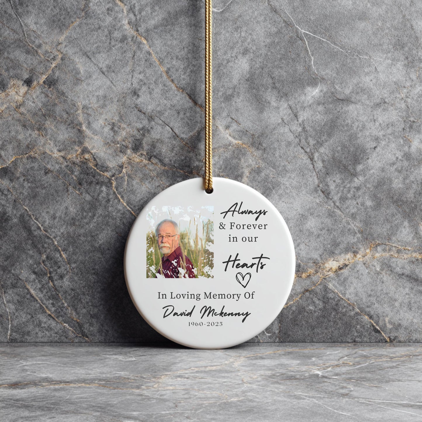 In Loving Memory Keepsake Custom Remembrance Christmas Ornament Gift Personalized Photo Memorial Gift Dad Remembrance Keepsake Tree Ornament