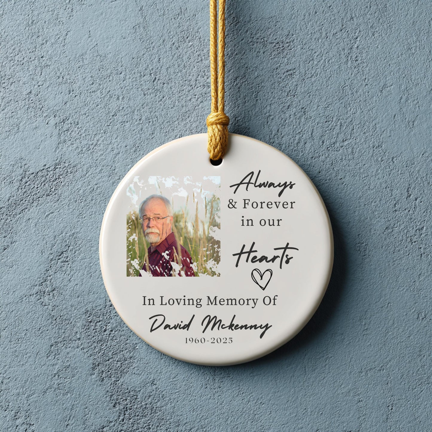 In Loving Memory Keepsake Custom Remembrance Christmas Ornament Gift Personalized Photo Memorial Gift Dad Remembrance Keepsake Tree Ornament