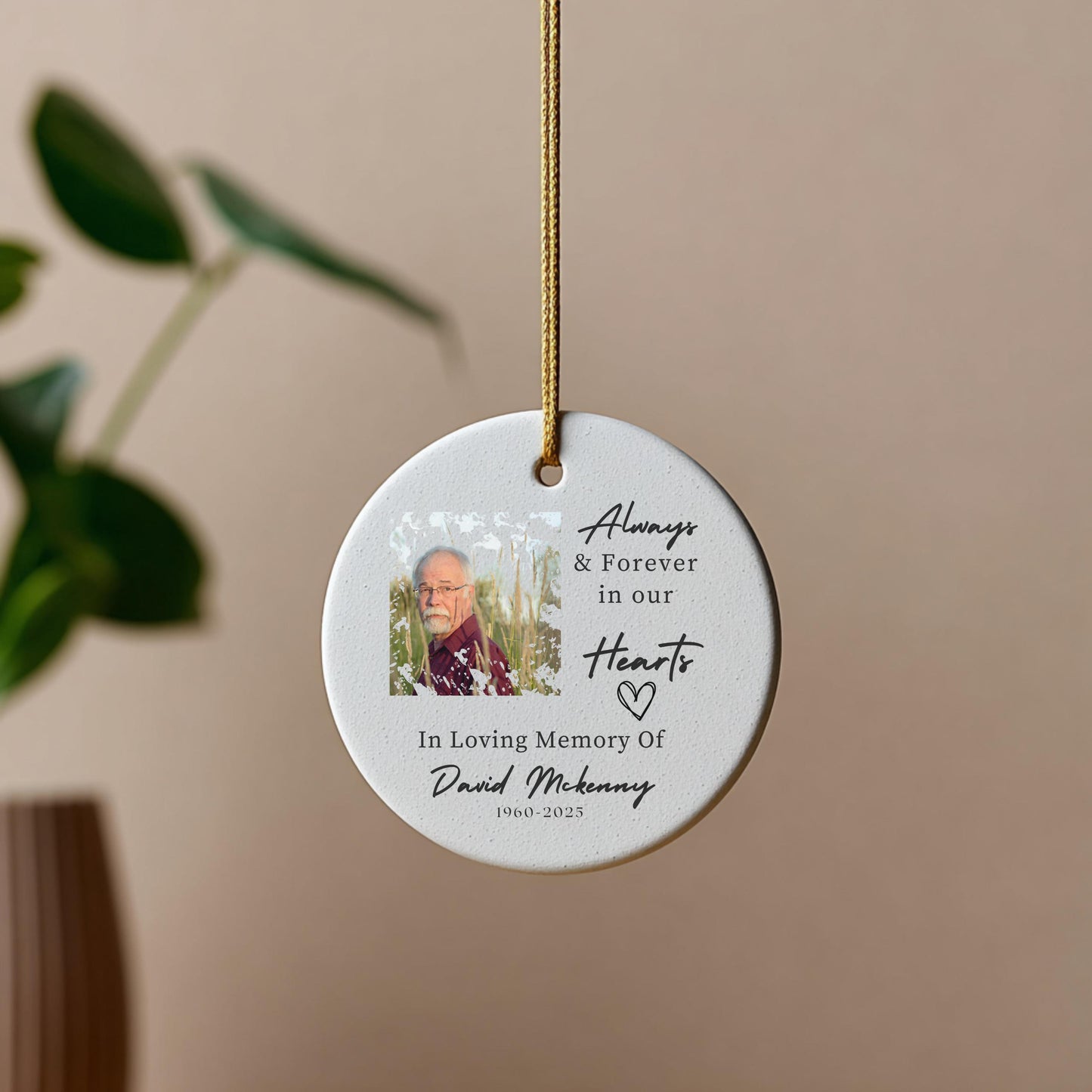 In Loving Memory Keepsake Custom Remembrance Christmas Ornament Gift Personalized Photo Memorial Gift Dad Remembrance Keepsake Tree Ornament