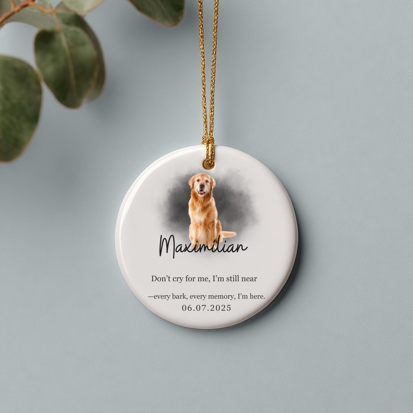 Personalized Dog Ornament with Photo Pet Ornament Memorial Gift Loss of dog Ornament Breavement Sorry For Your Loss Gift Dog Keepsake Gift