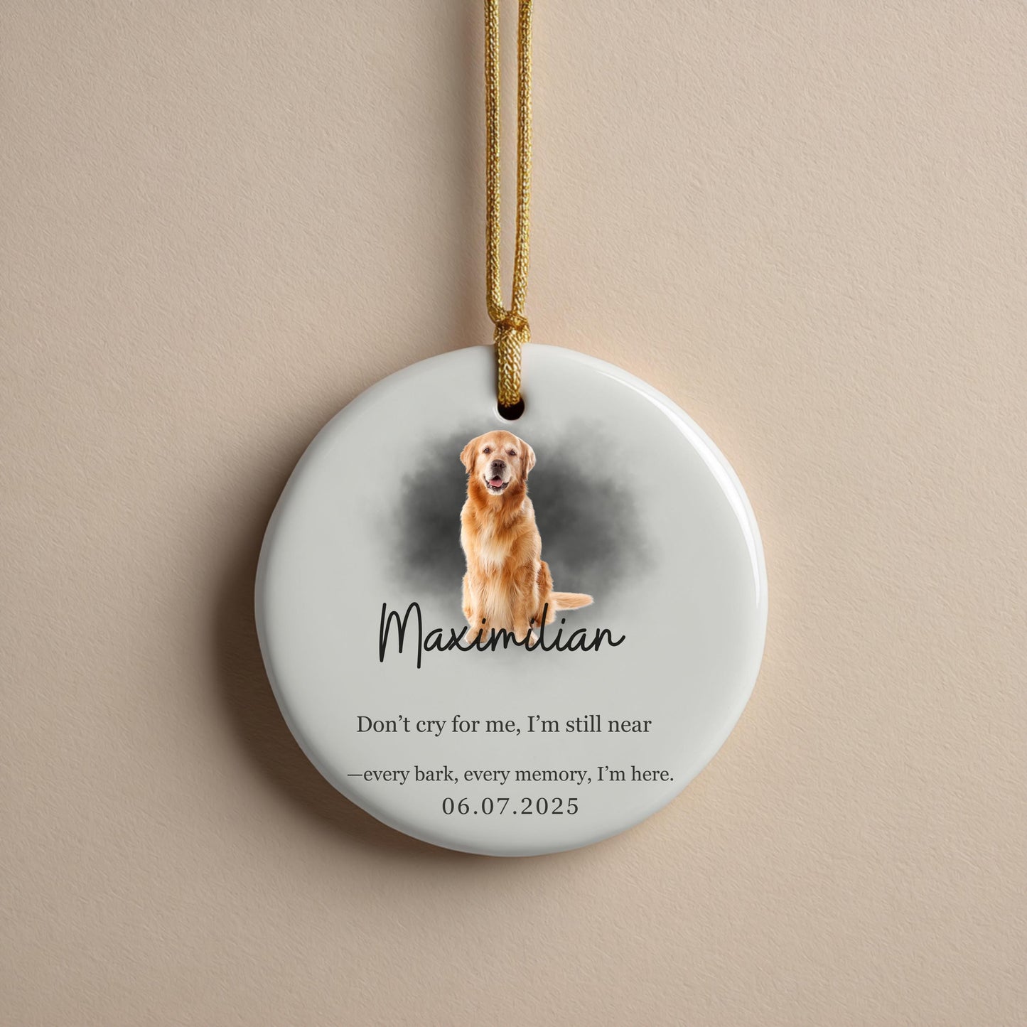 Personalized Dog Ornament with Photo Pet Ornament Memorial Gift Loss of dog Ornament Breavement Sorry For Your Loss Gift Dog Keepsake Gift