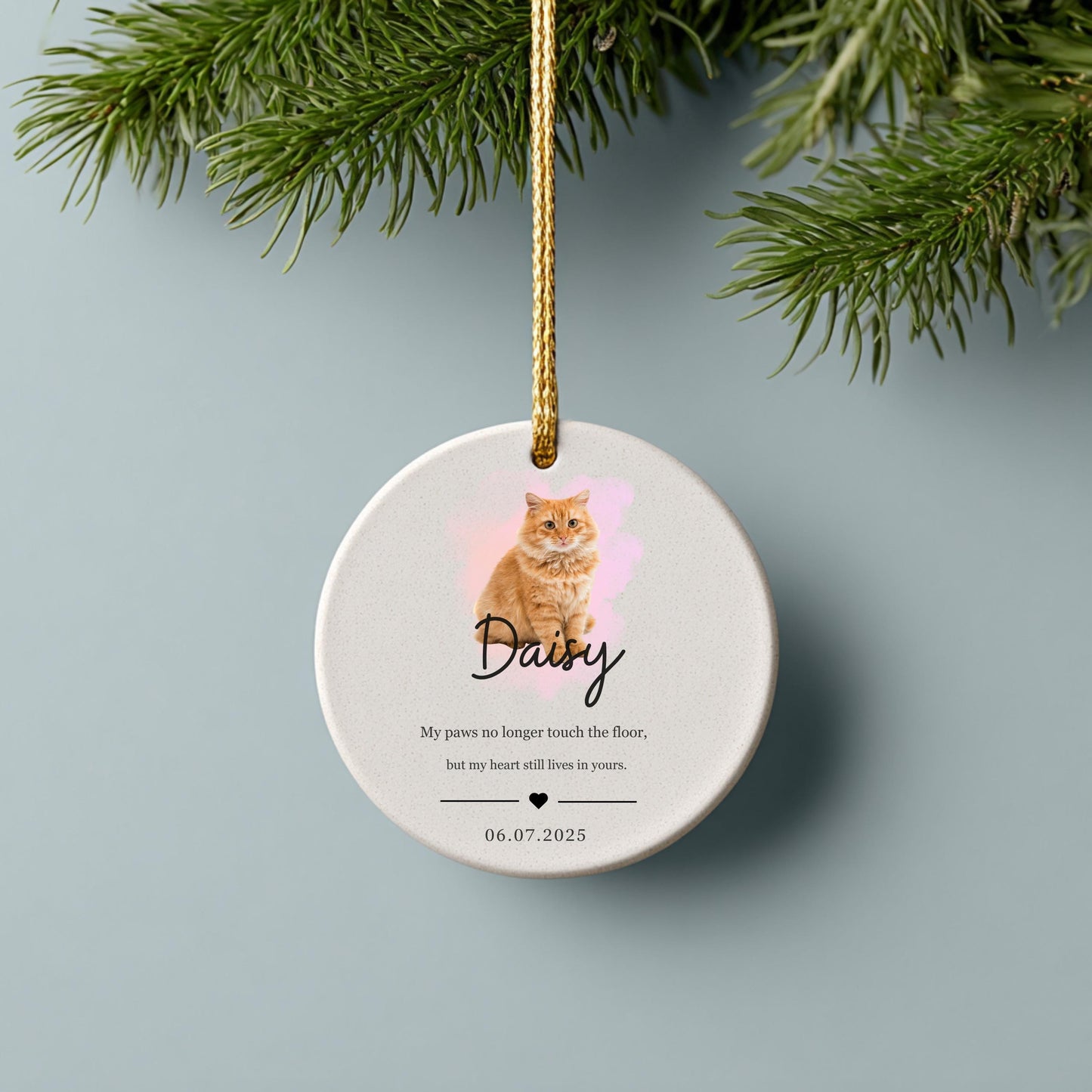Personalized Cat Ornament with Photo Pet Ornament Memorial Gift Loss of Cat Ornament Breavement Sorry For Your Loss Gift Cat Keepsake Gift