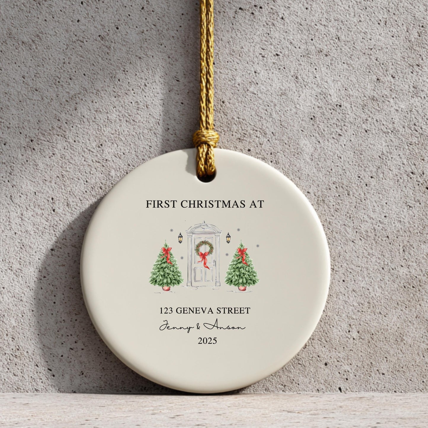 First Christmas Gift New Home Ornament Personalized Address Keepsake Housewarming Gift for Family Custom Holiday Ornament Personalized Gift