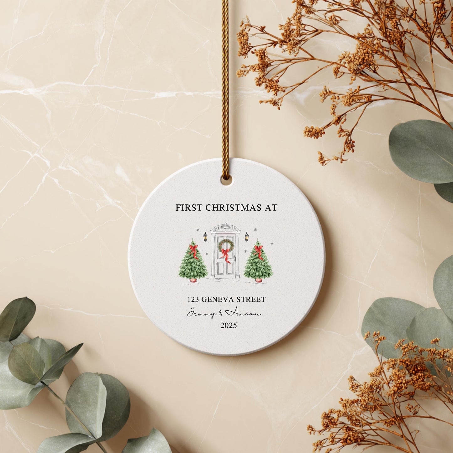 First Christmas Gift New Home Ornament Personalized Address Keepsake Housewarming Gift for Family Custom Holiday Ornament Personalized Gift