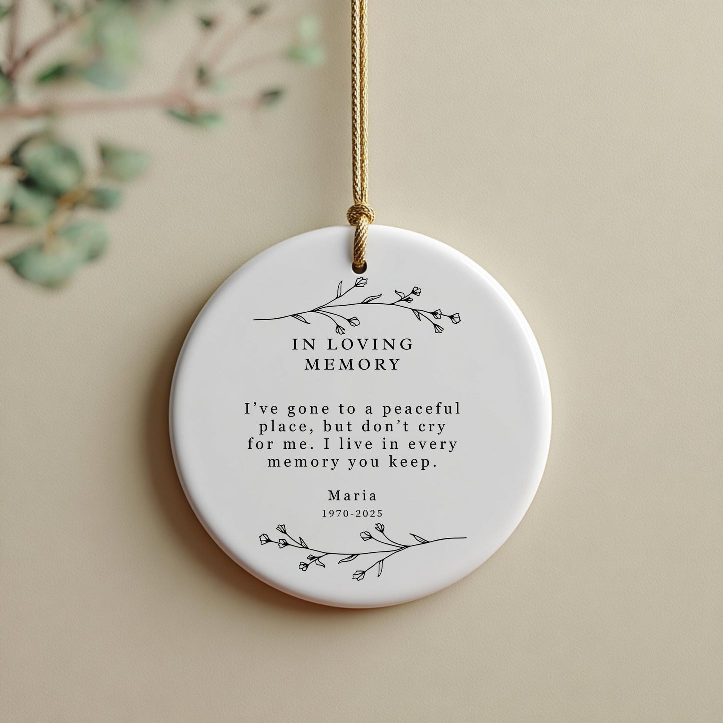 Custom Memorial Ornament In Memory Of A Loved One Sorry For Your Loss Breavement In Loving Memory Keepsake Rememberance Sympathy Gift Bauble