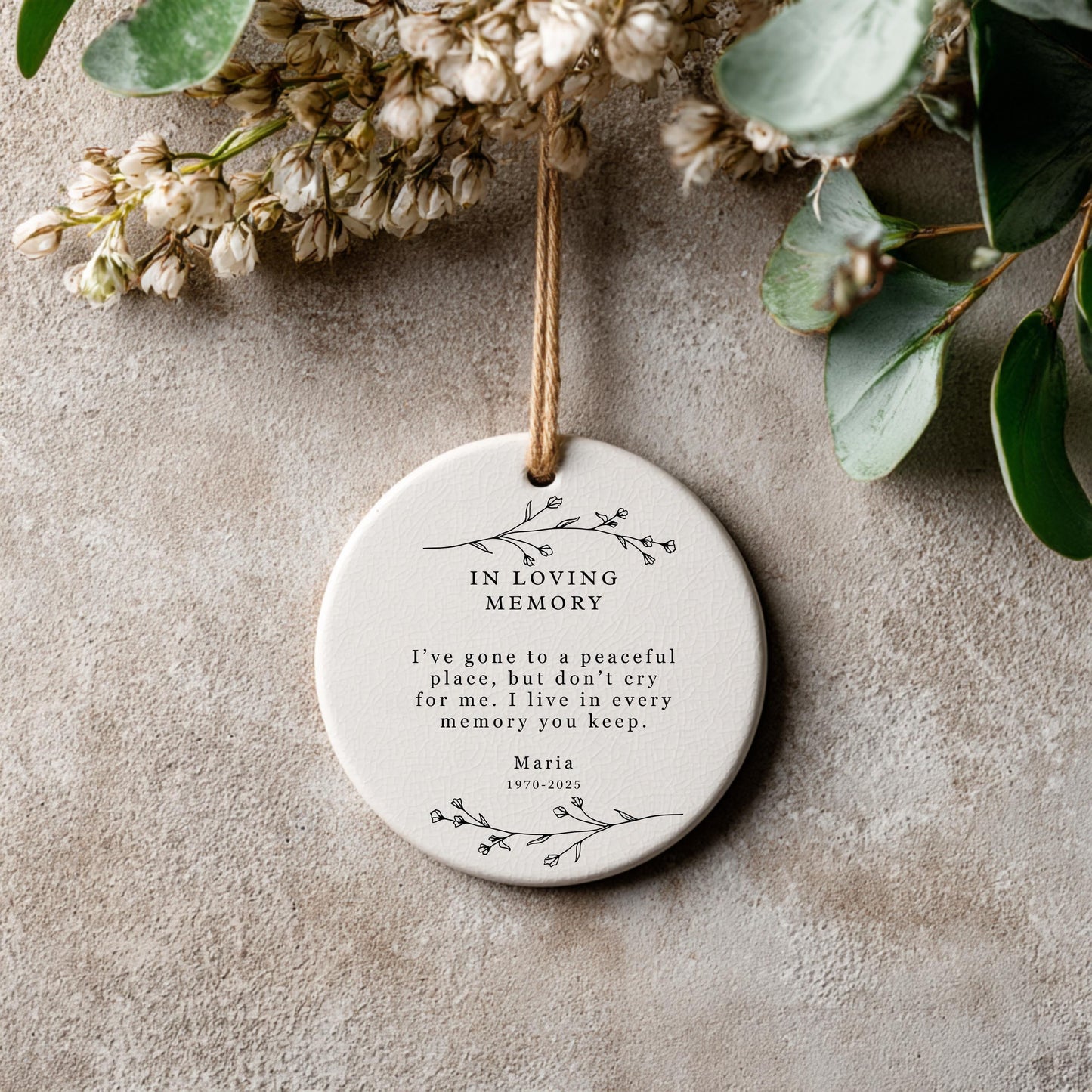 Custom Memorial Ornament In Memory Of A Loved One Sorry For Your Loss Breavement In Loving Memory Keepsake Rememberance Sympathy Gift Bauble
