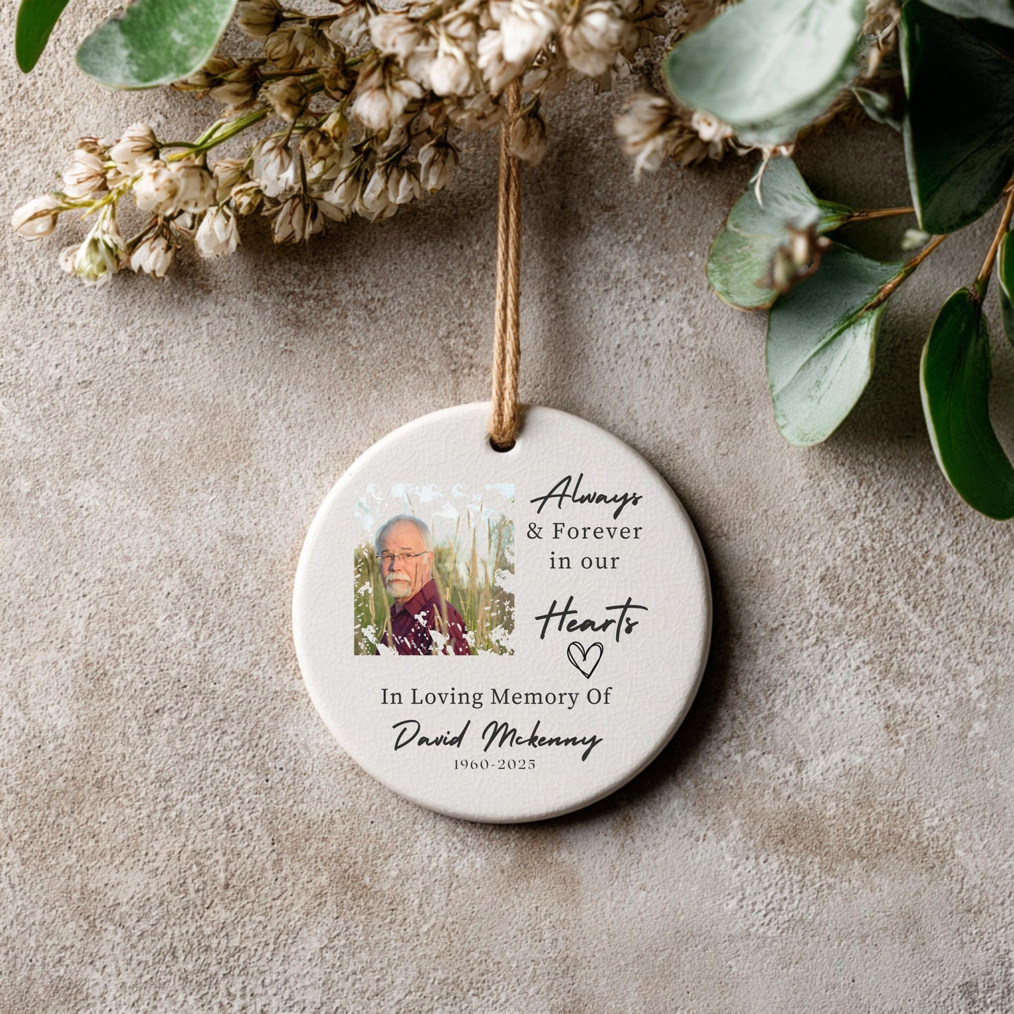 In Loving Memory Keepsake Custom Remembrance Christmas Ornament Gift Personalized Photo Memorial Gift Dad Remembrance Keepsake Tree Ornament