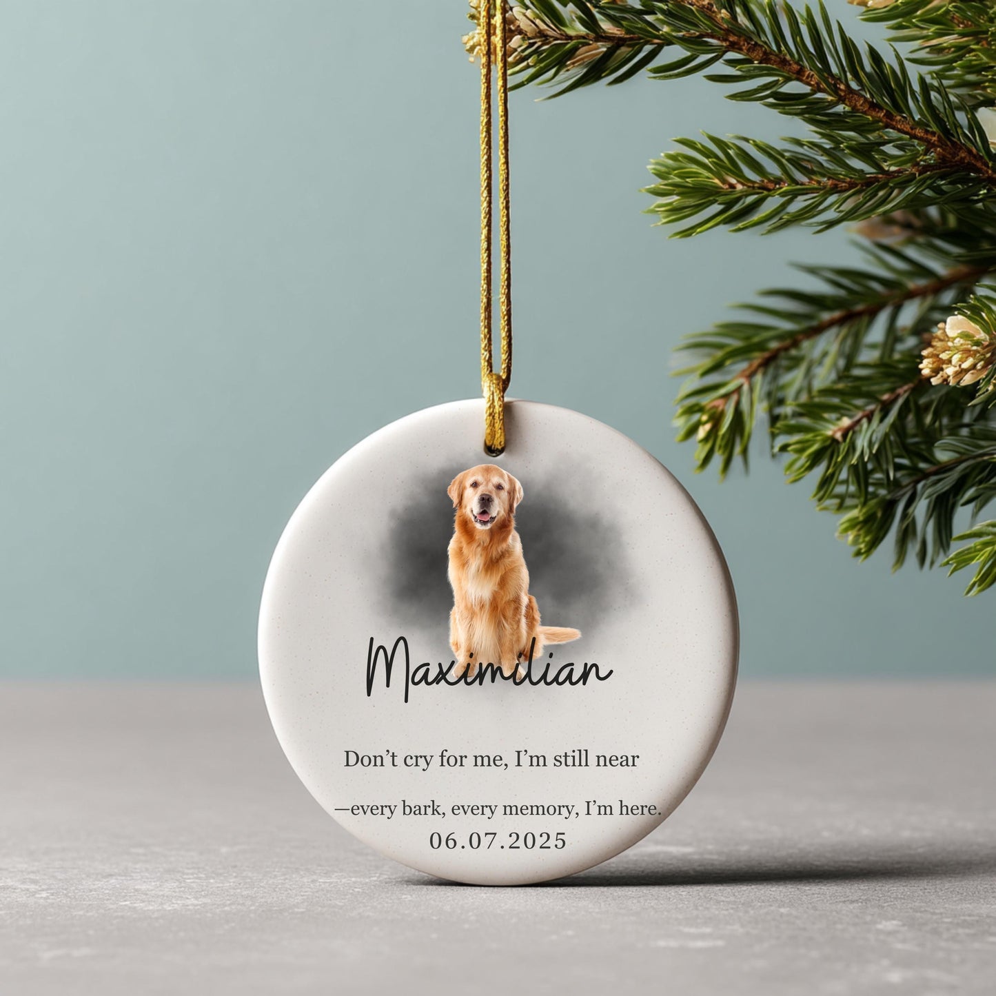 Personalized Dog Ornament with Photo Pet Ornament Memorial Gift Loss of dog Ornament Breavement Sorry For Your Loss Gift Dog Keepsake Gift